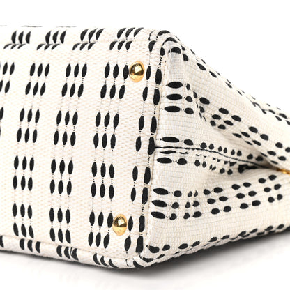 Prada Canapa Woven Tote White Black 6 of 11