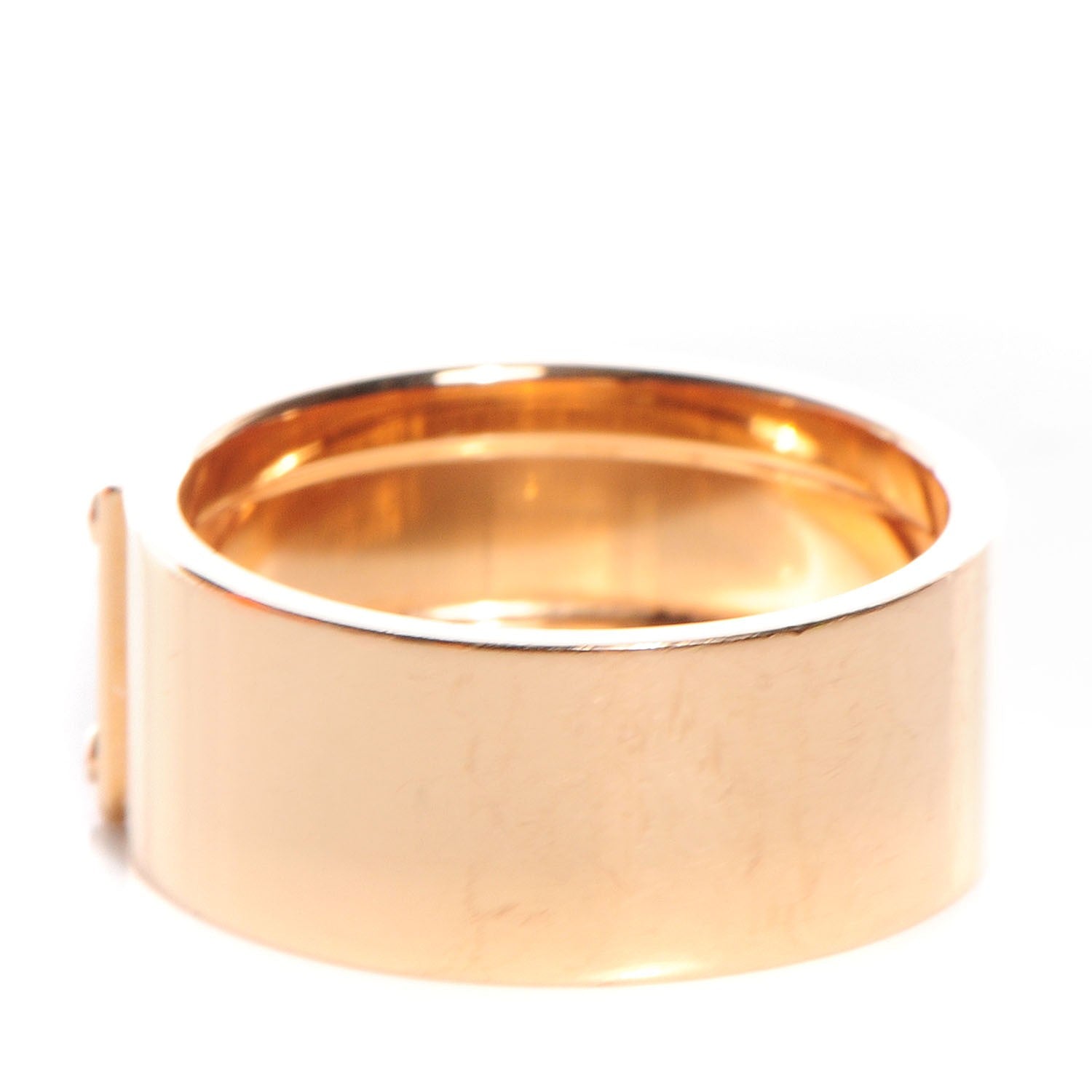 Cartier HERMES 18K Rose Gold Diamond Kelly Ring Large 52 US 6 3 of 7