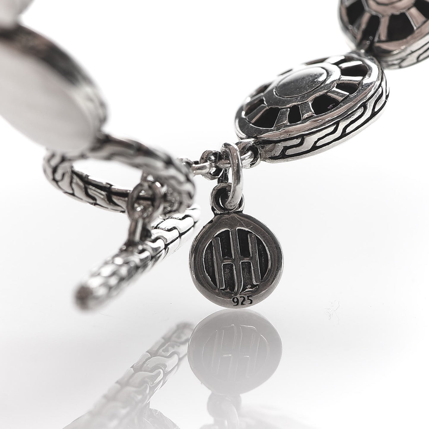 Sterling Silver Hammered Dot Link Bracelet