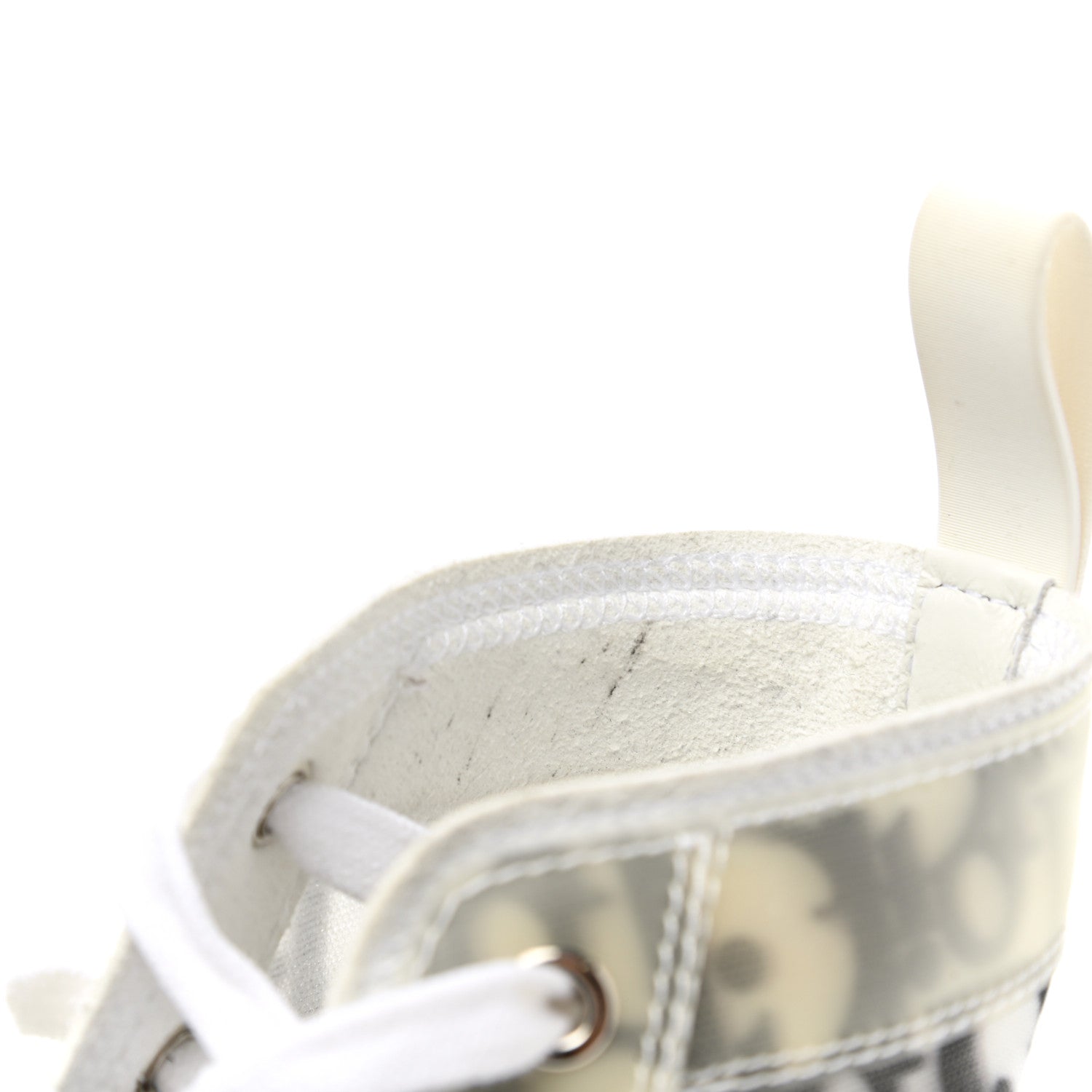 Christian Dior Technical Canvas Oblique Mens B23 High Top Sneakers 38 White Black 9 of 9