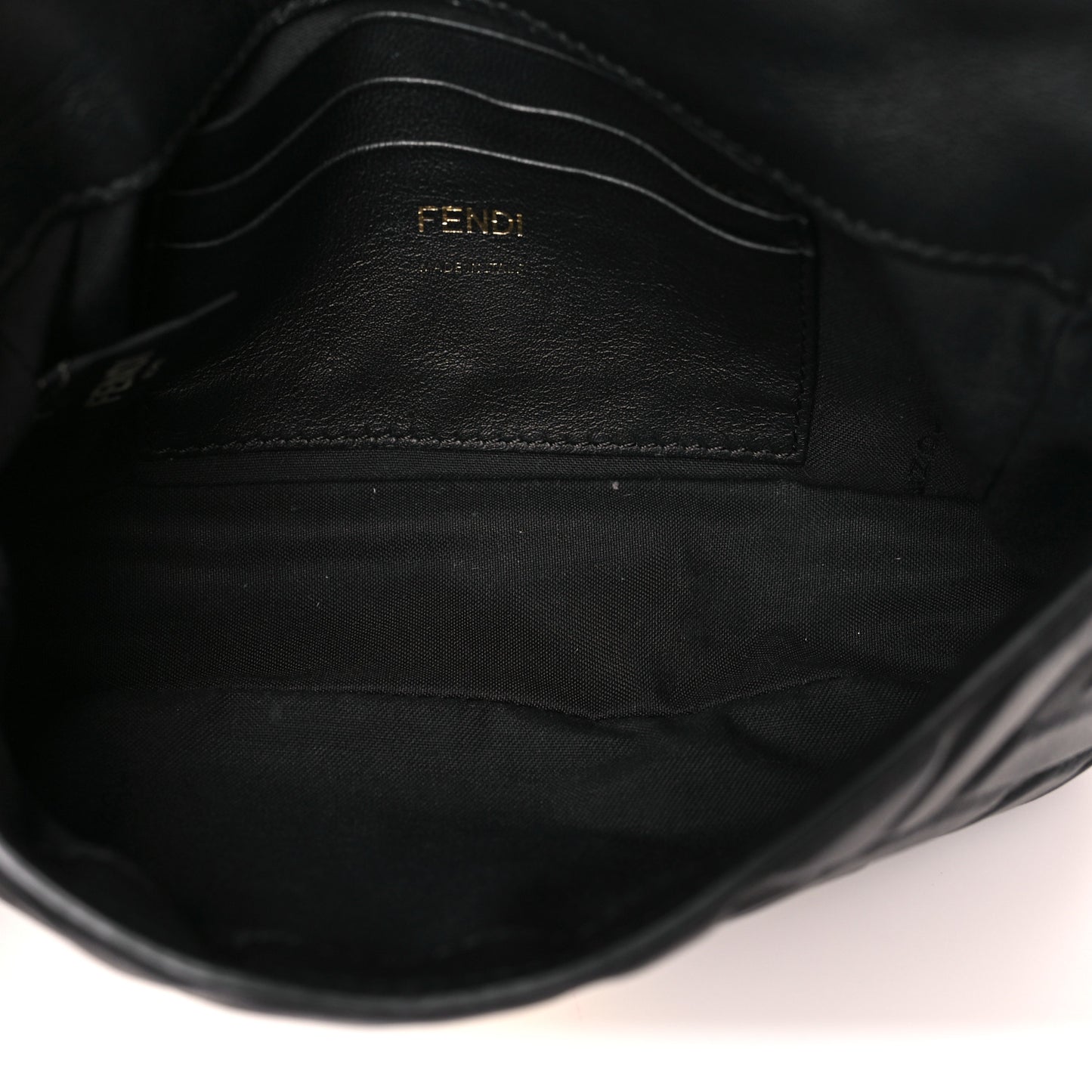 Nappa FF 1974 Embossed Mini Baguette Black