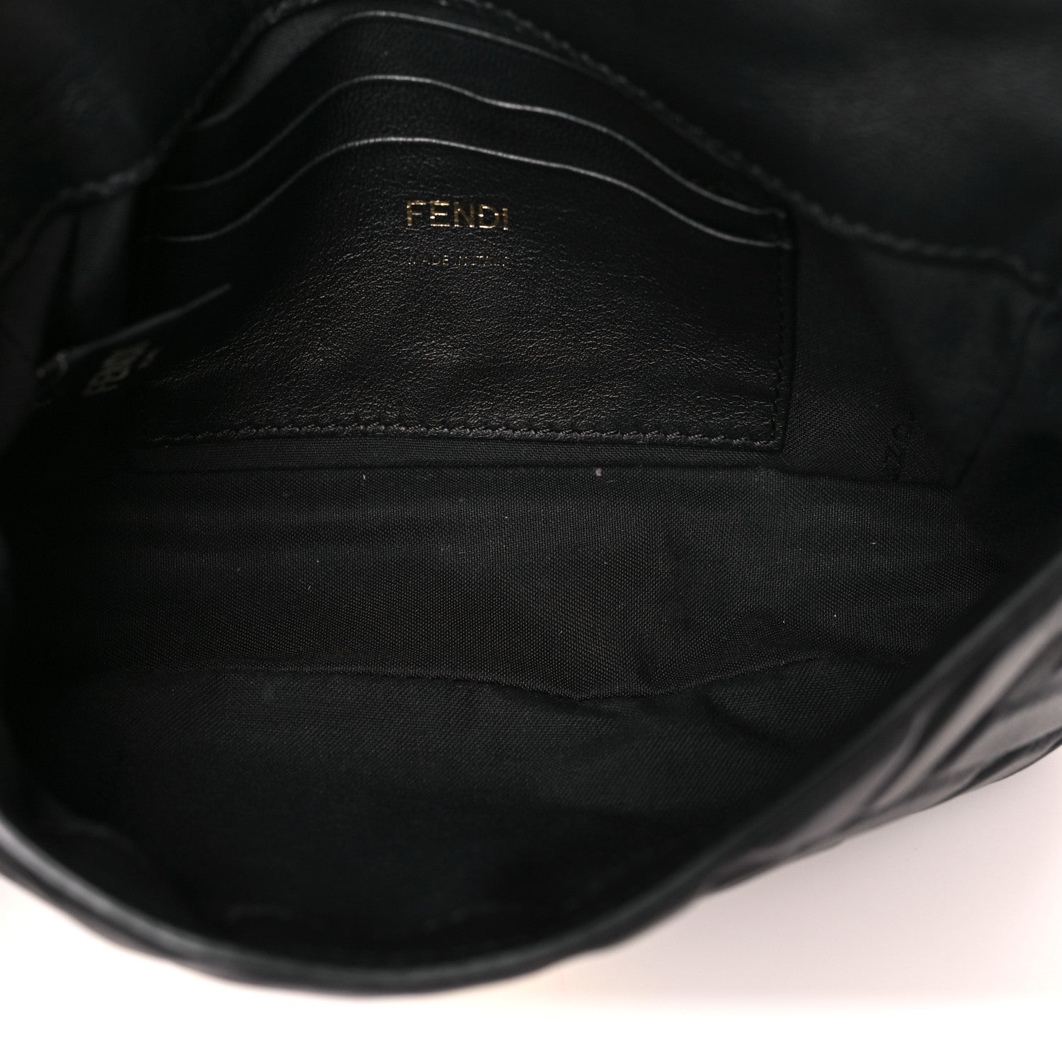 Fendi Nappa FF 1974 Embossed Mini Baguette Black 5 of 10
