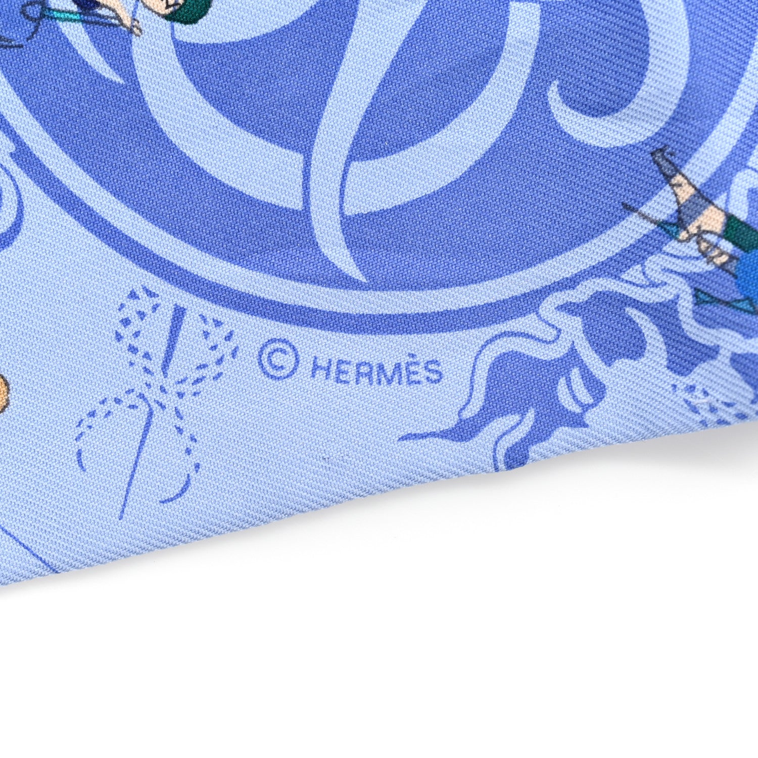 Hermes Silk Ex-Libris Les Parisiennes Twilly Ciel Turquoise Lavender 3 of 4