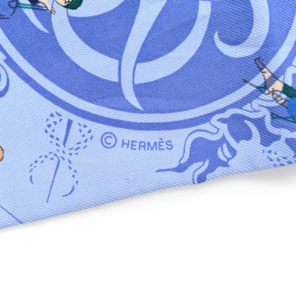 Hermes Silk Ex-Libris Les Parisiennes Twilly Ciel Turquoise Lavender 3 of 4