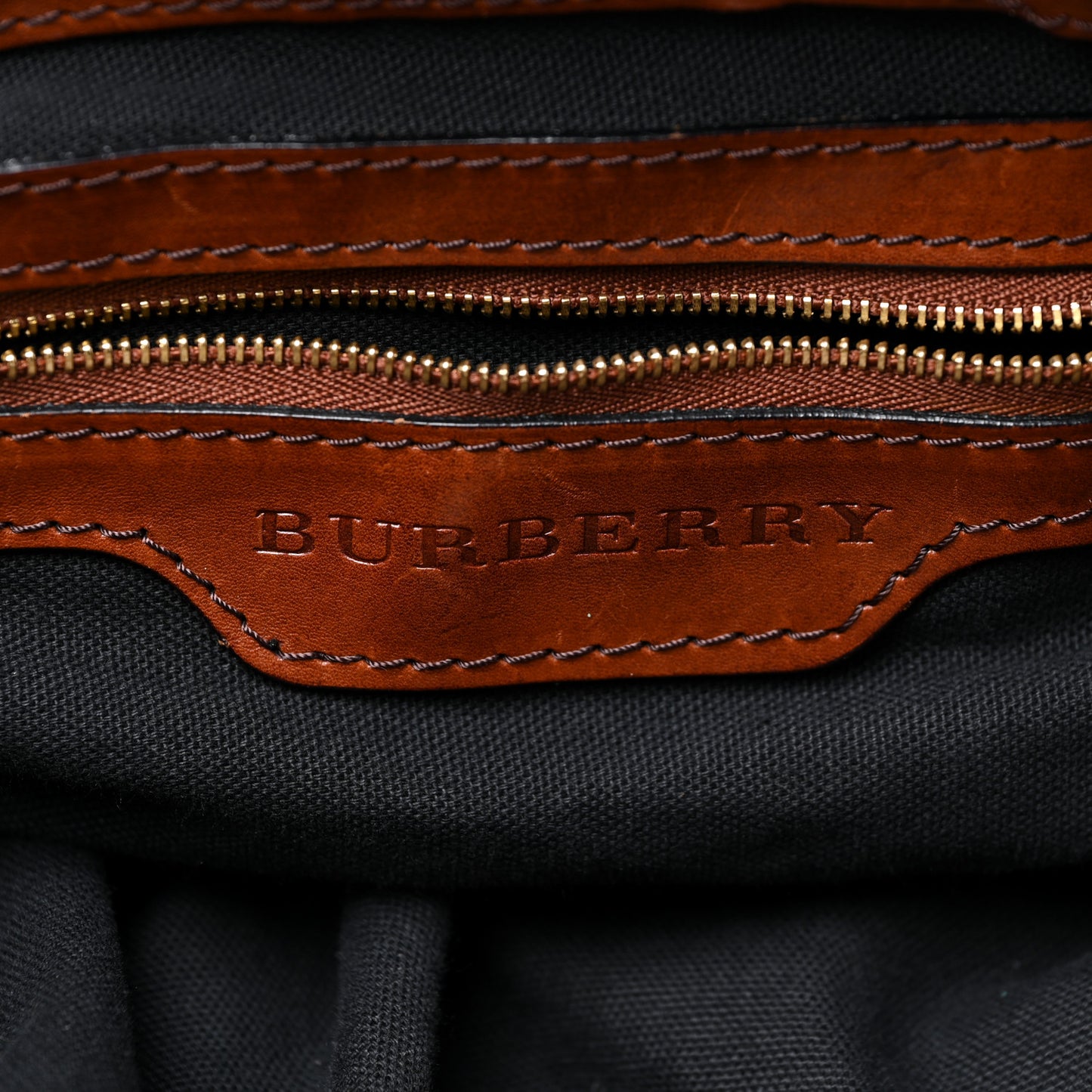 House Check Bridle Calfskin Medium Gosford Hobo Dark Tan