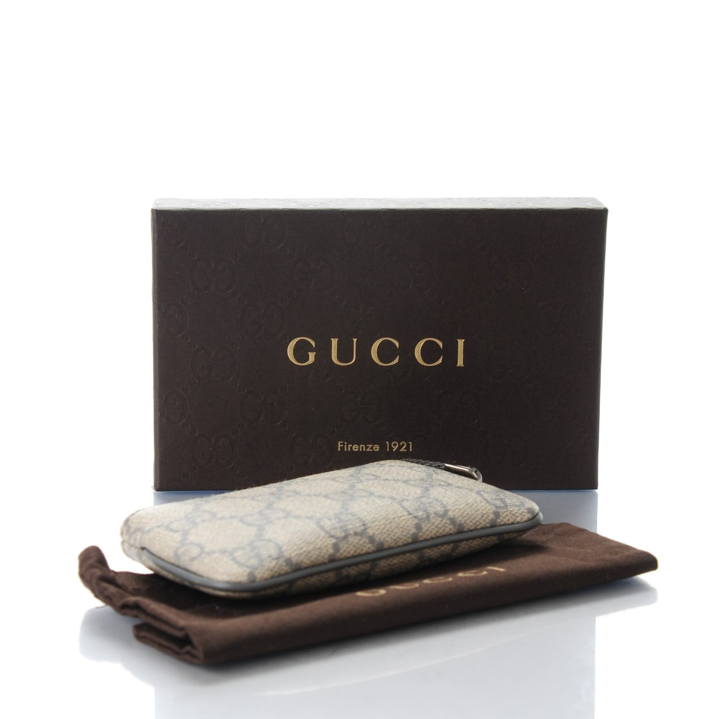 GG Supreme Monogram Key Case Ecru Grigio