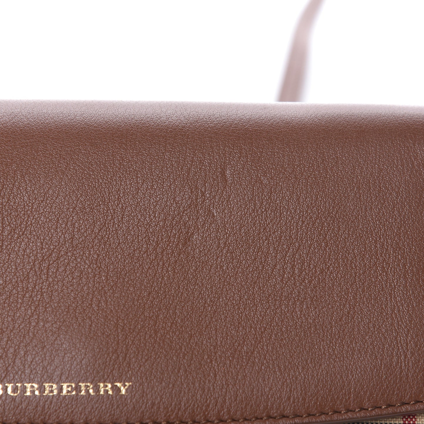 Calfskin Horseferry Check Henley Wallet On Chain Tan