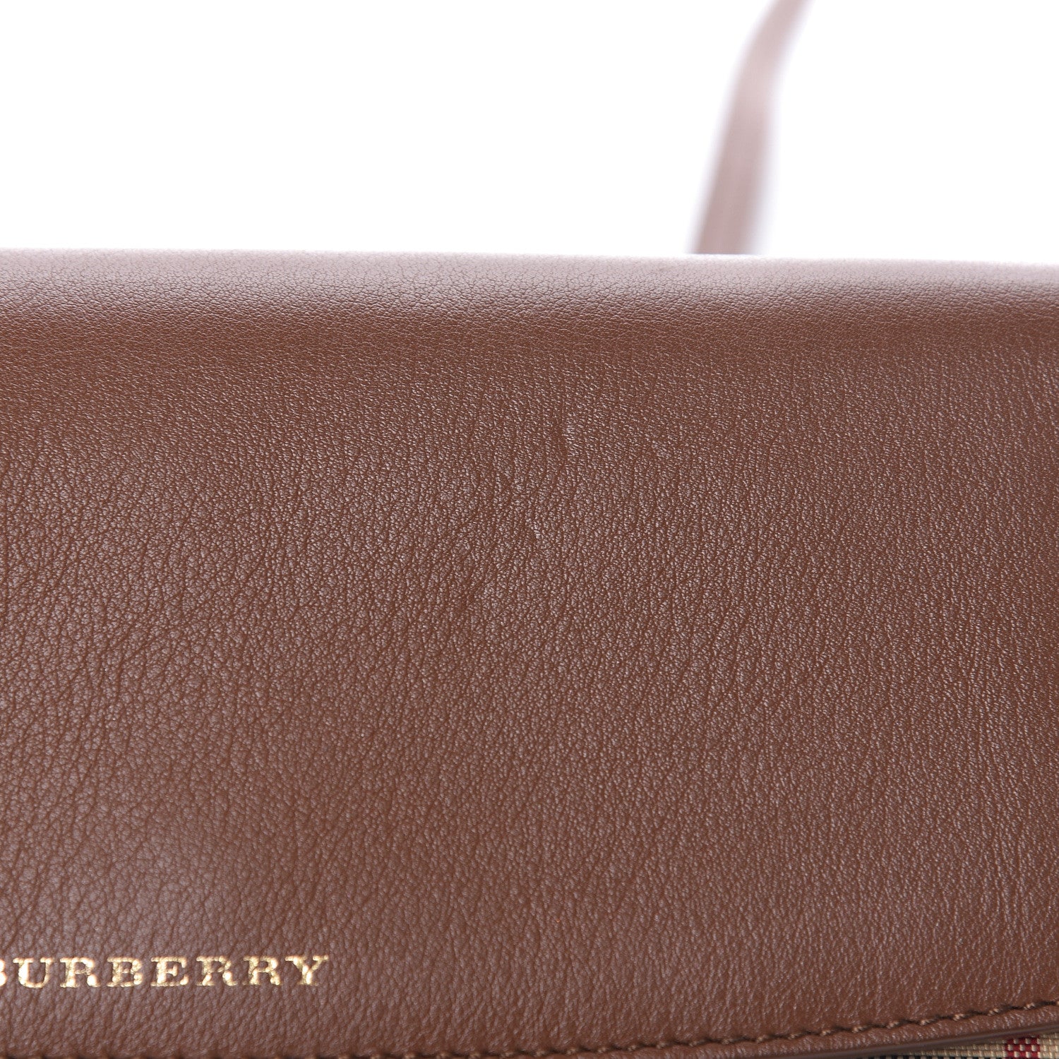Burberry Calfskin Horseferry Check Henley Wallet On Chain Tan 10 of 10