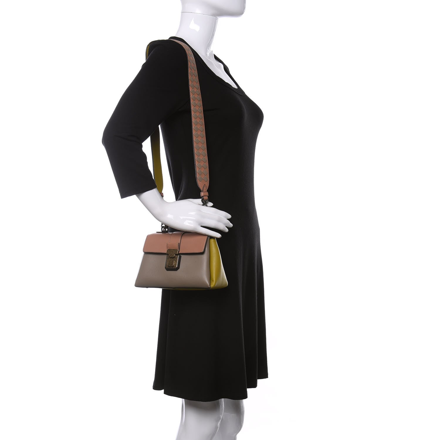Bottega Veneta Nappa Multicolor Mini Piazza Bag Limestone 2 of 12