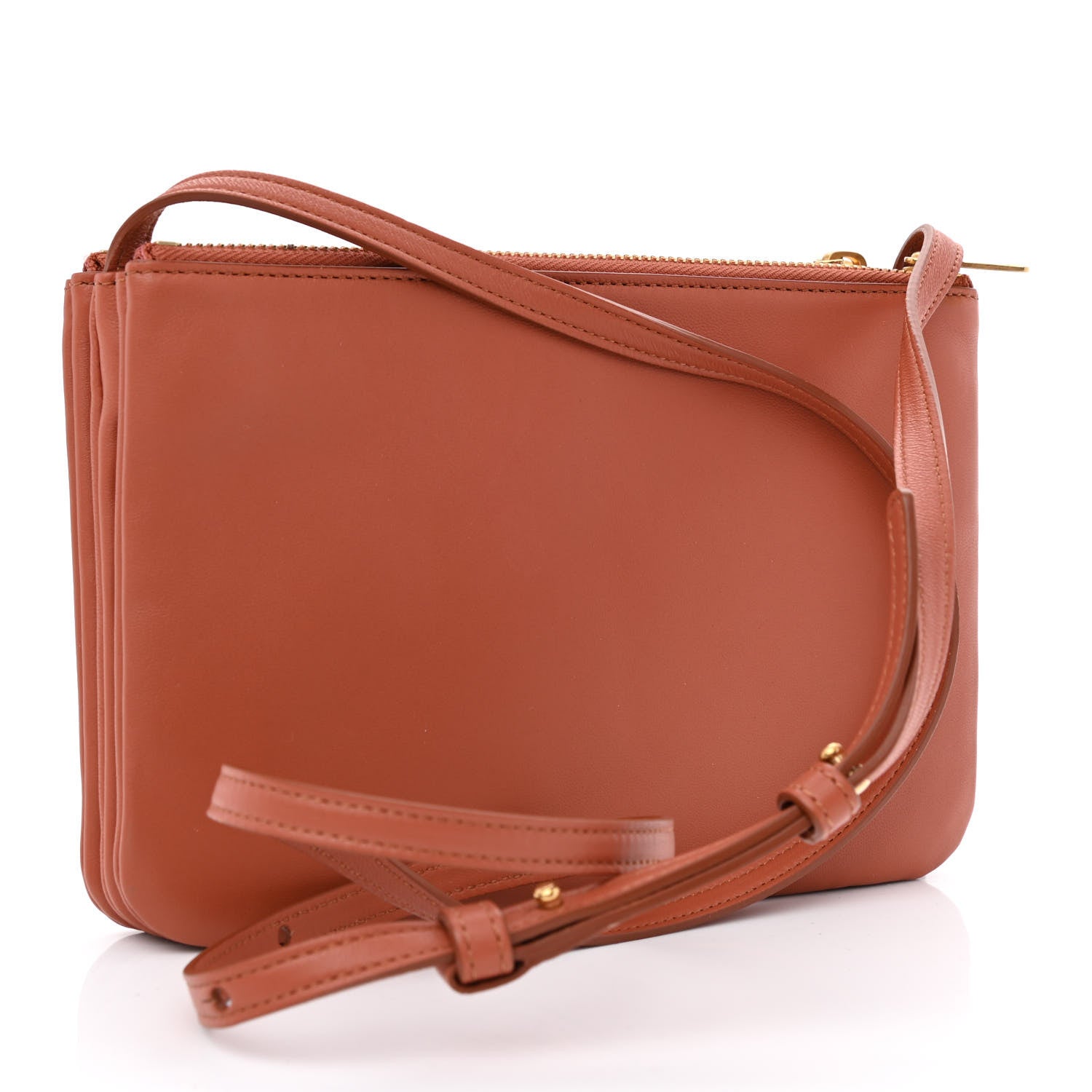 Celine Lambskin Small Trio Crossbody Bag Tan 3 of 11