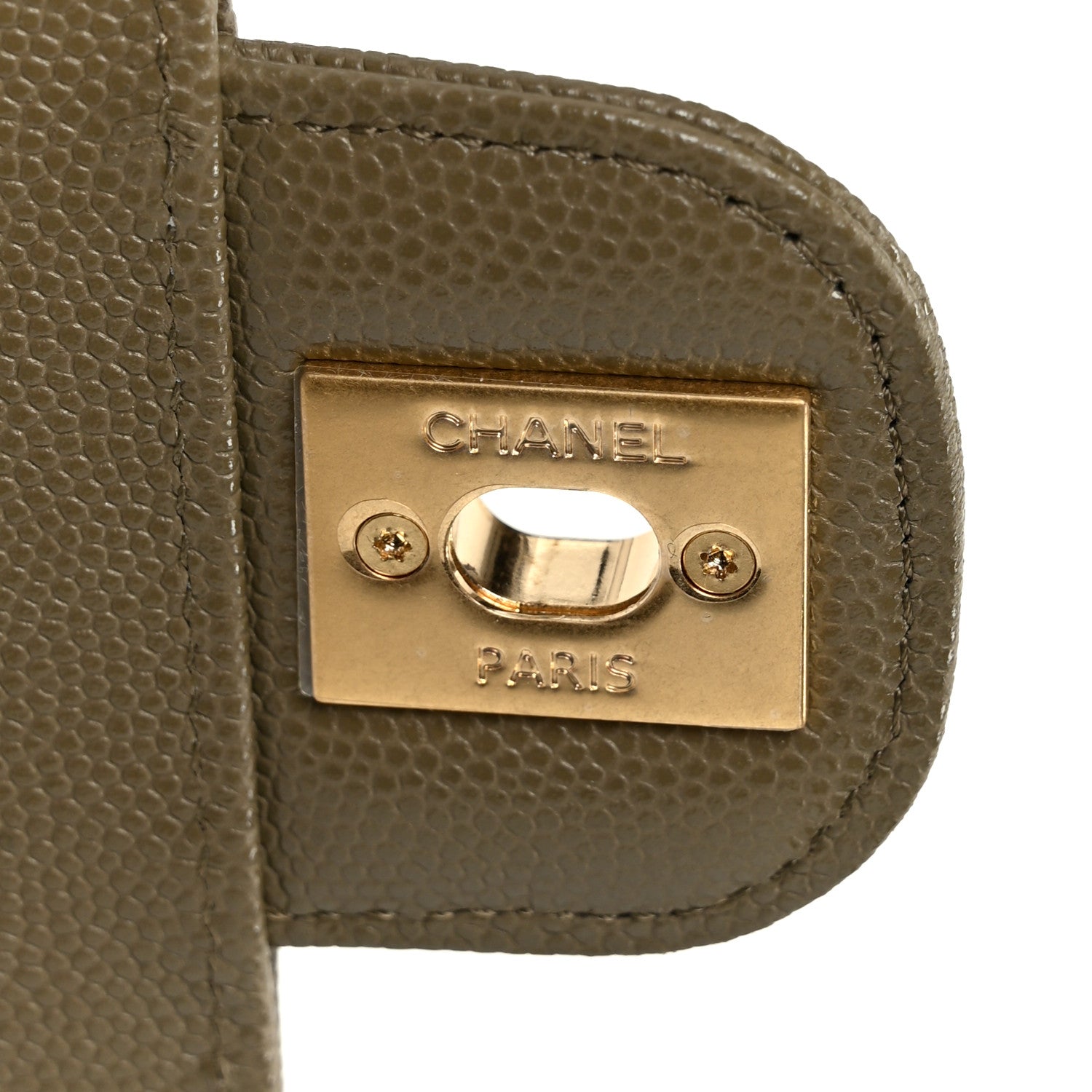 Chanel Shiny Caviar Preppy Coco Small Flap Dark Khaki 7 of 11