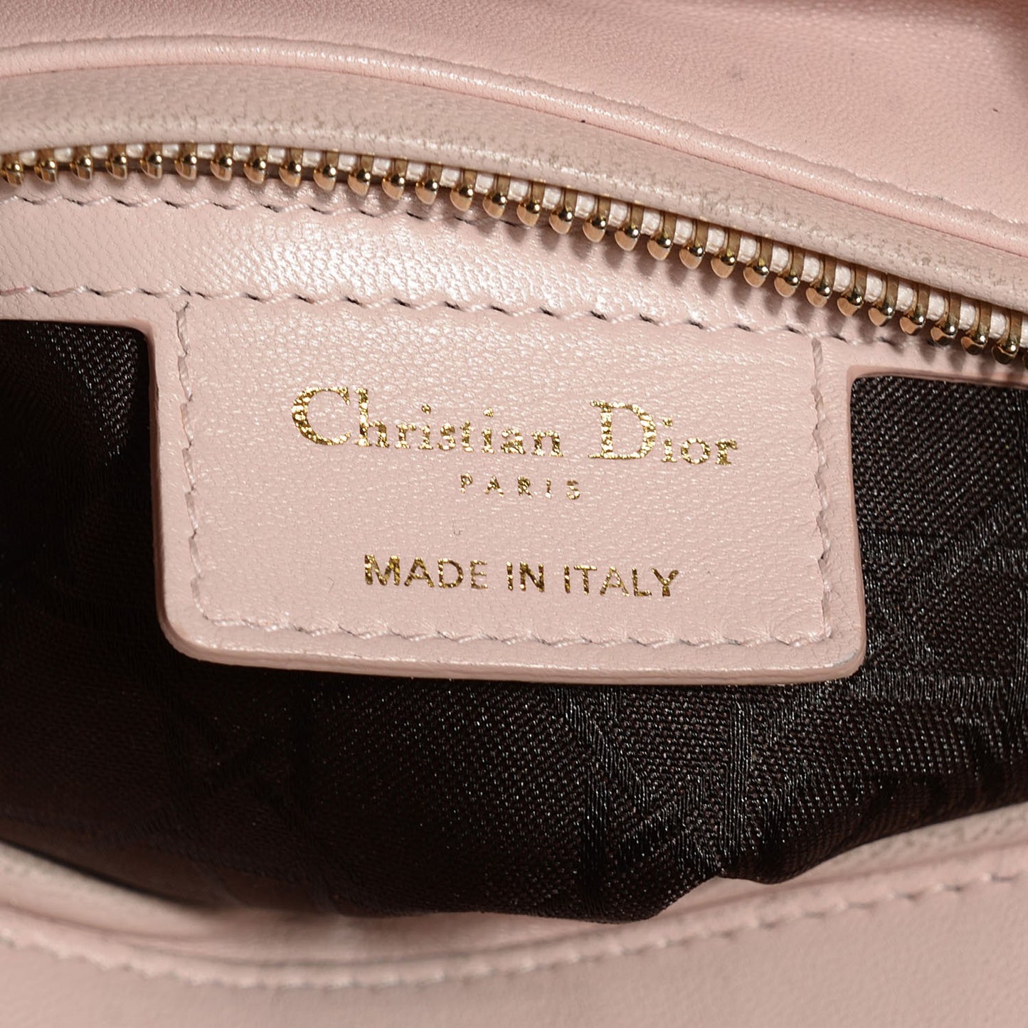 Lambskin Cannage Medium Lady Dior Rose Poudre