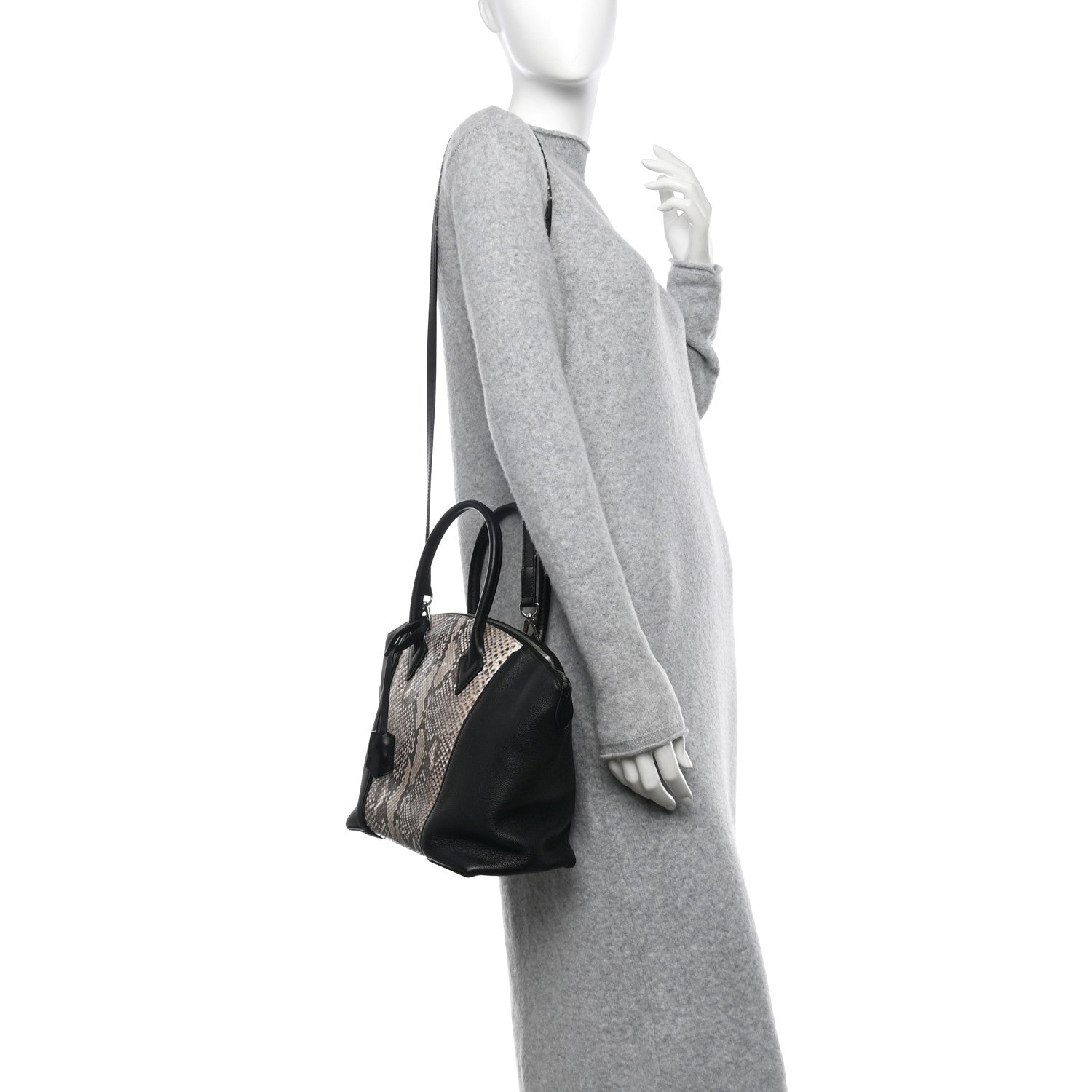 Louis Vuitton Snakeskin Soft Lockit PM Black 2 of 10