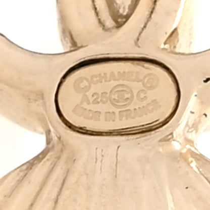 Chanel Pearl CC Shell Earrings Gold Pearly White 4 of 5