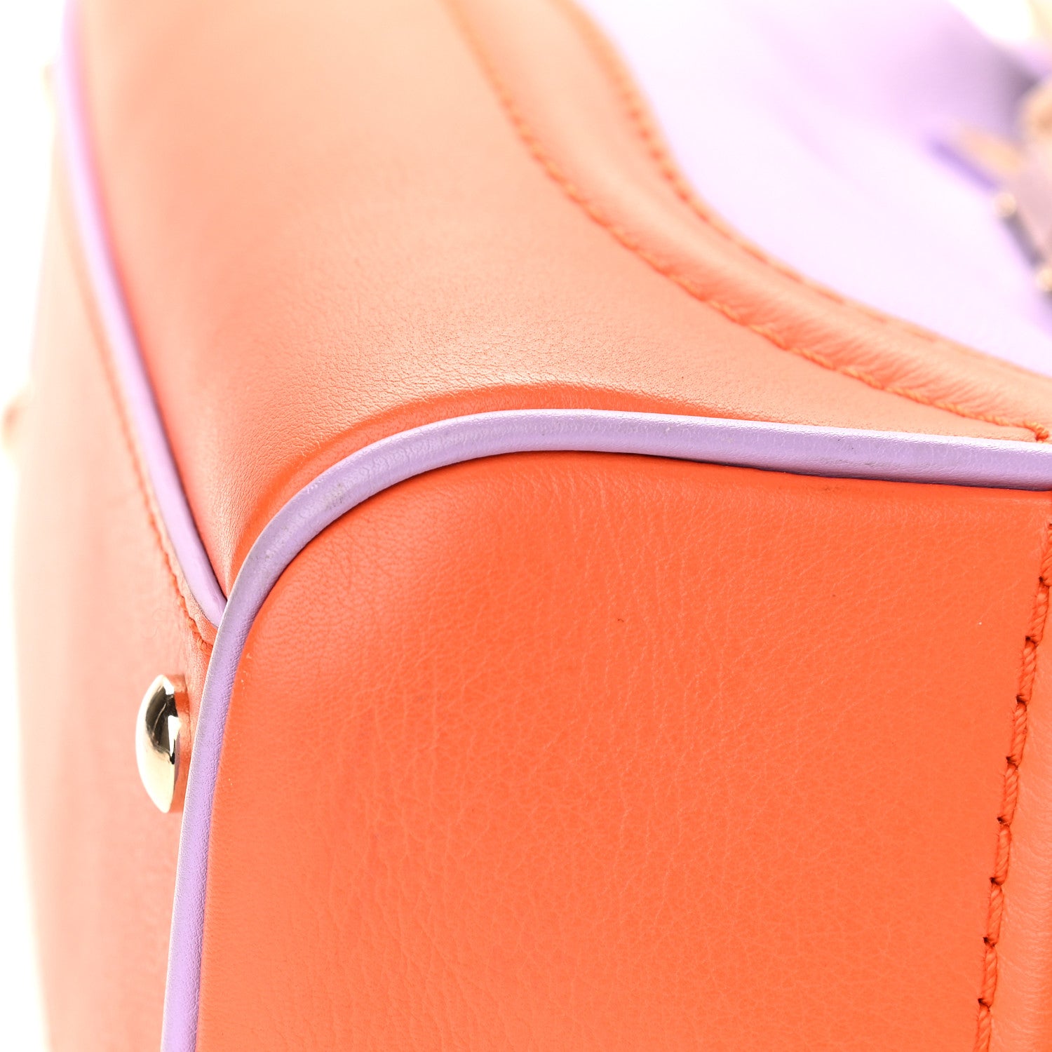 Versace Calfskin Medium Palazzo Empire Bag Purple Orange Tan 10 of 12