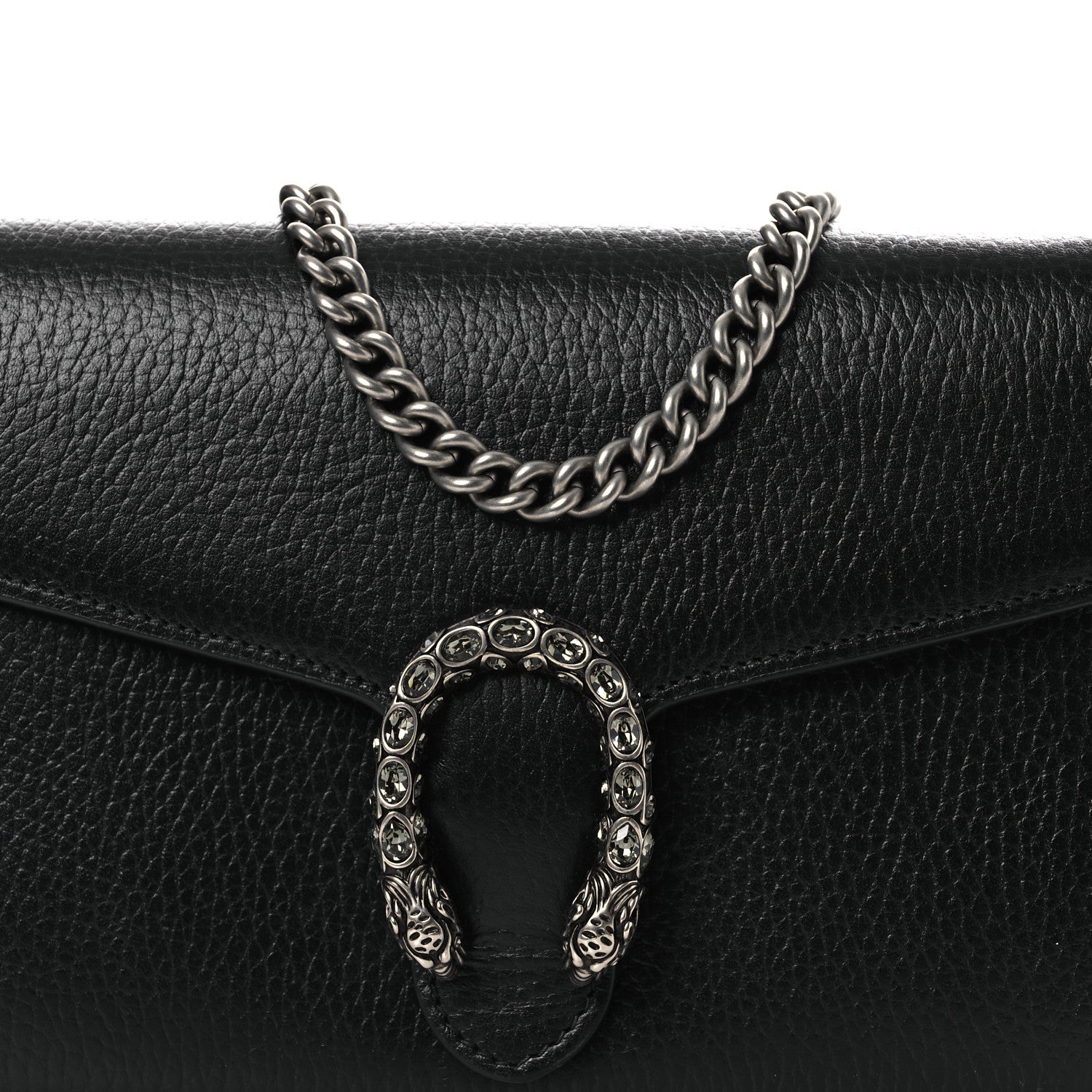 Gucci Calfskin Mini Dionysus Chain Wallet Black 8 of 12