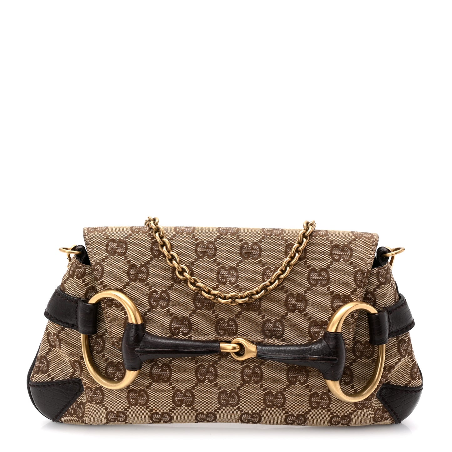 Monogram Horsebit Clutch Dark Brown