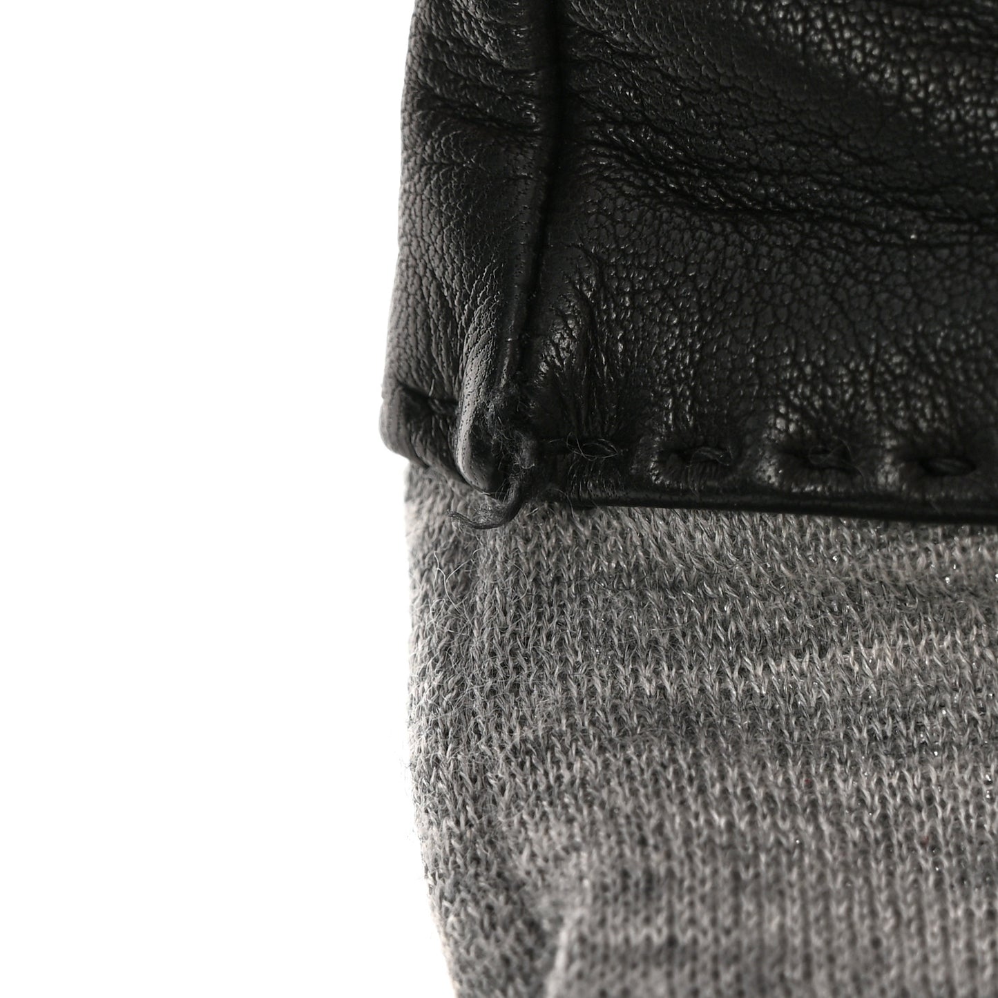 Lambskin Cashmere Silk CC Fingerless Gloves Black Grey