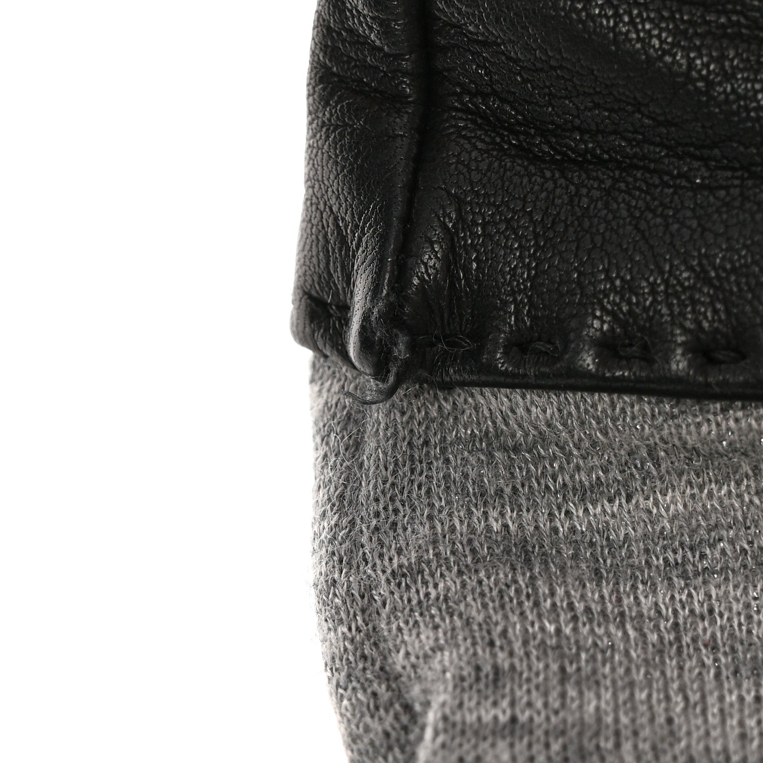 Chanel Lambskin Cashmere Silk CC Fingerless Gloves Black Grey 8 of 8
