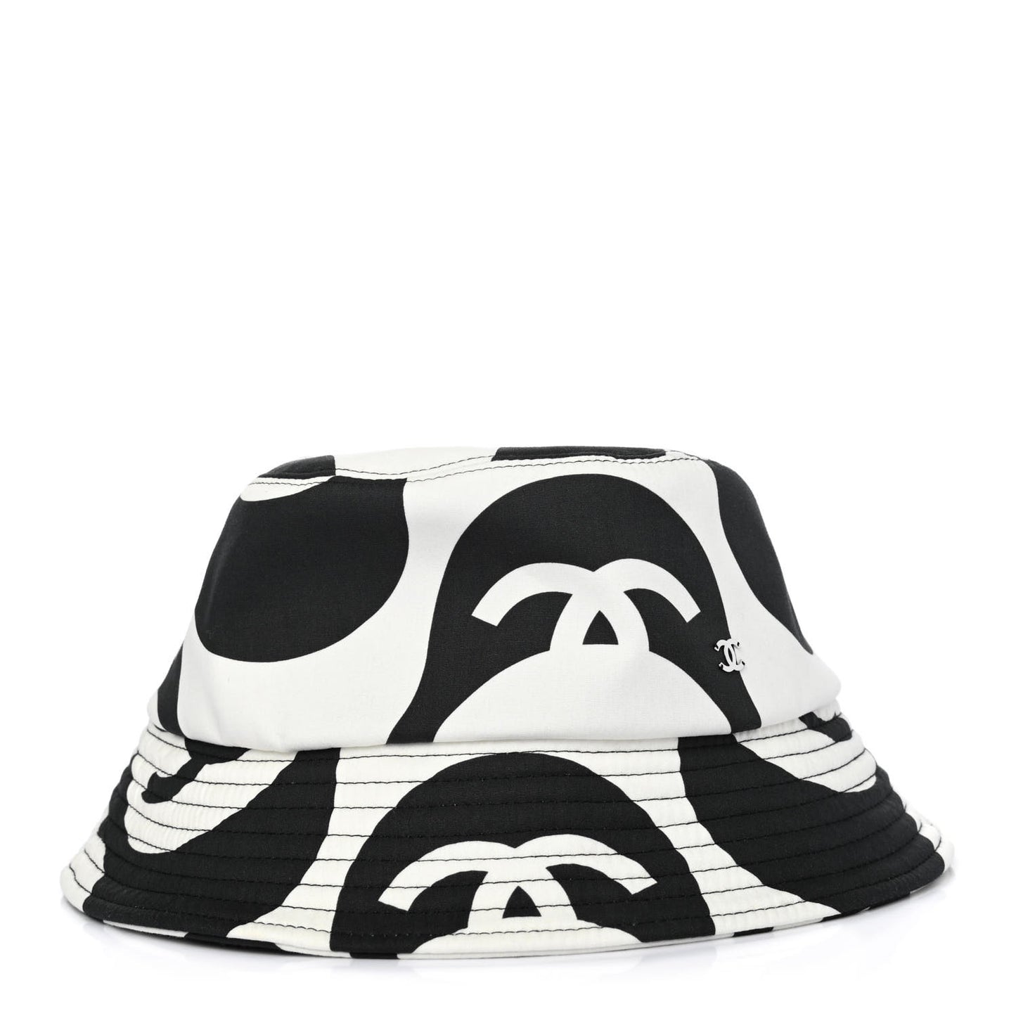 Cotton CC Bucket Hat L Black White