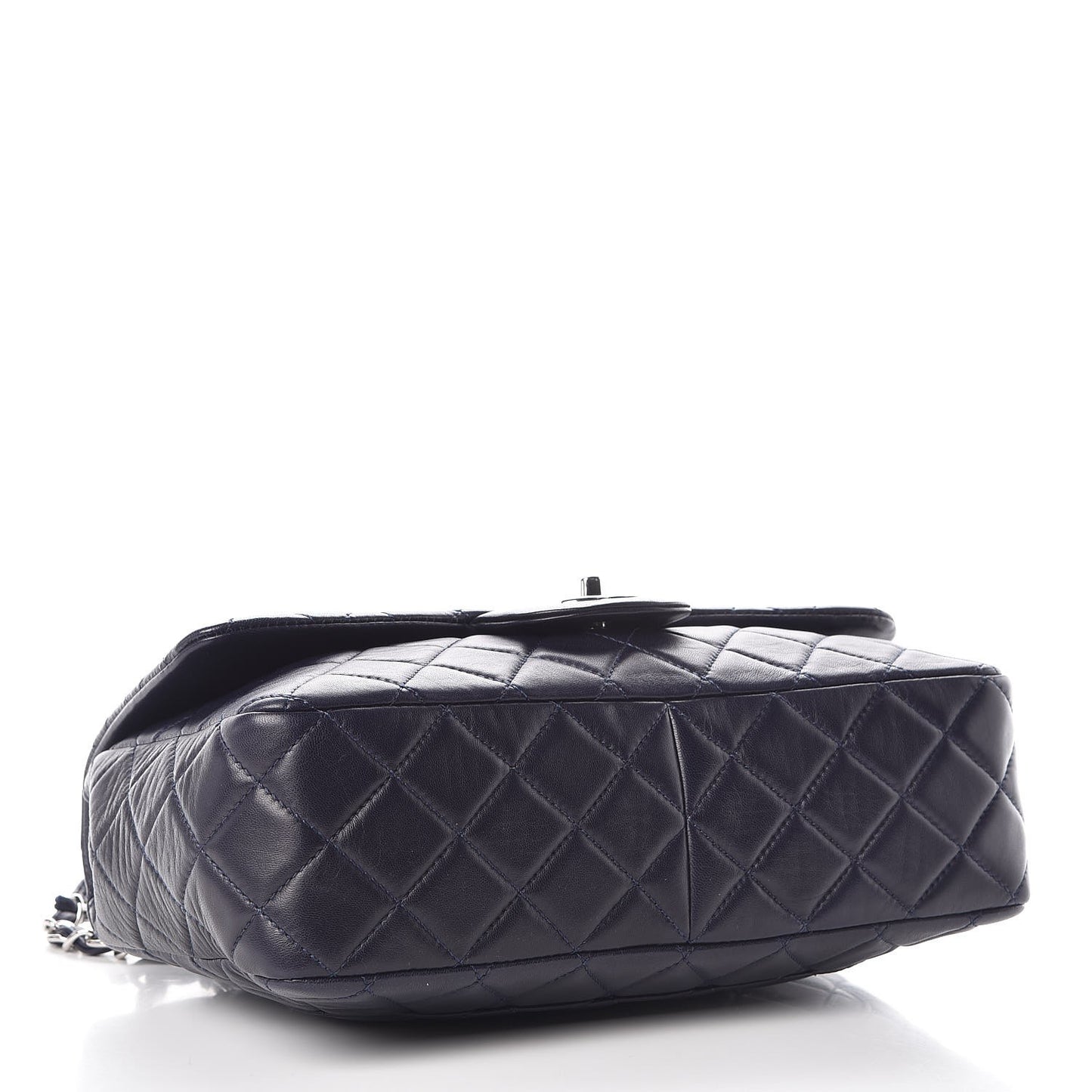Lambskin Quilted Jumbo Single Flap Blue