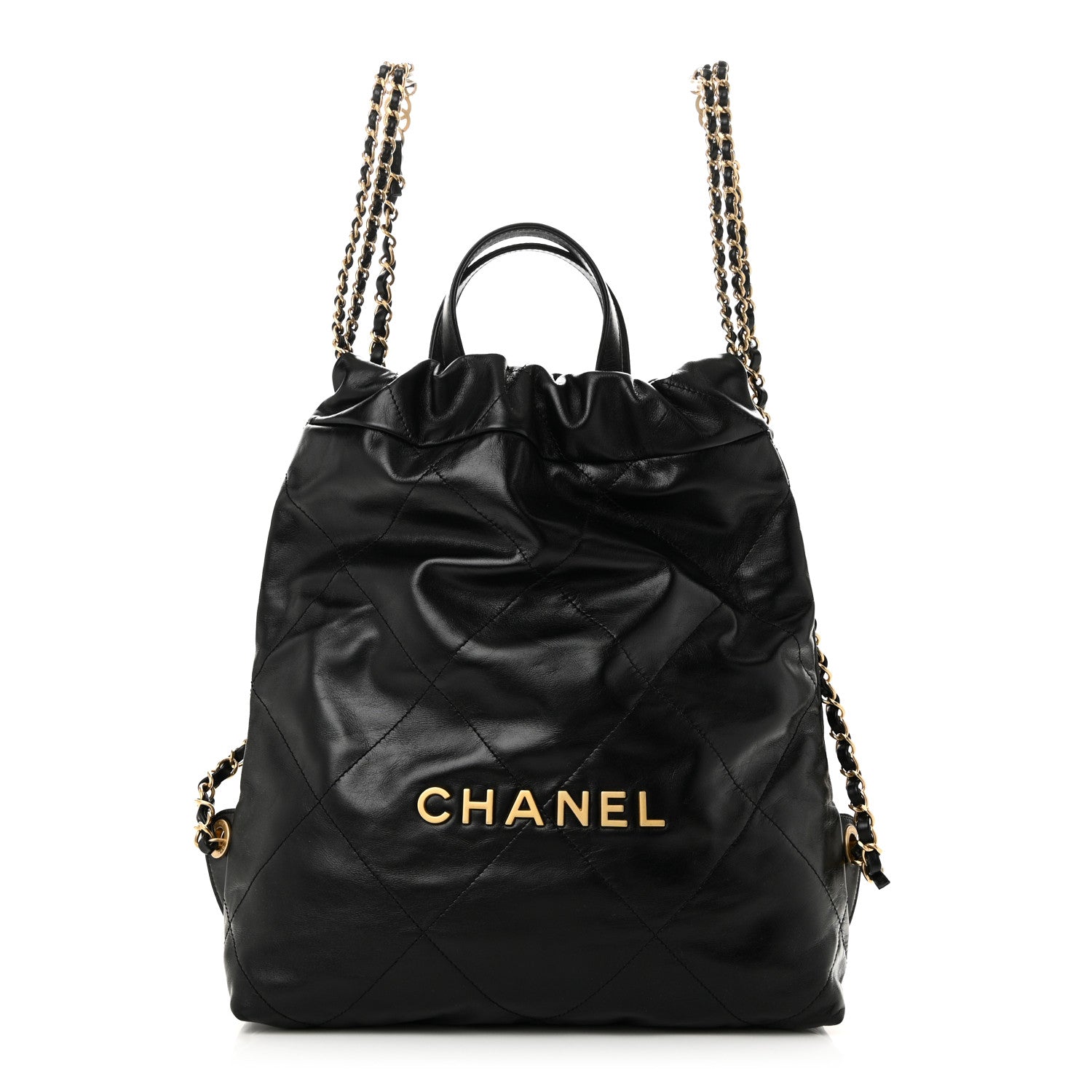 Chanel Shiny Calfskin Quilted Chanel 22 Backpack Black 1 of 10