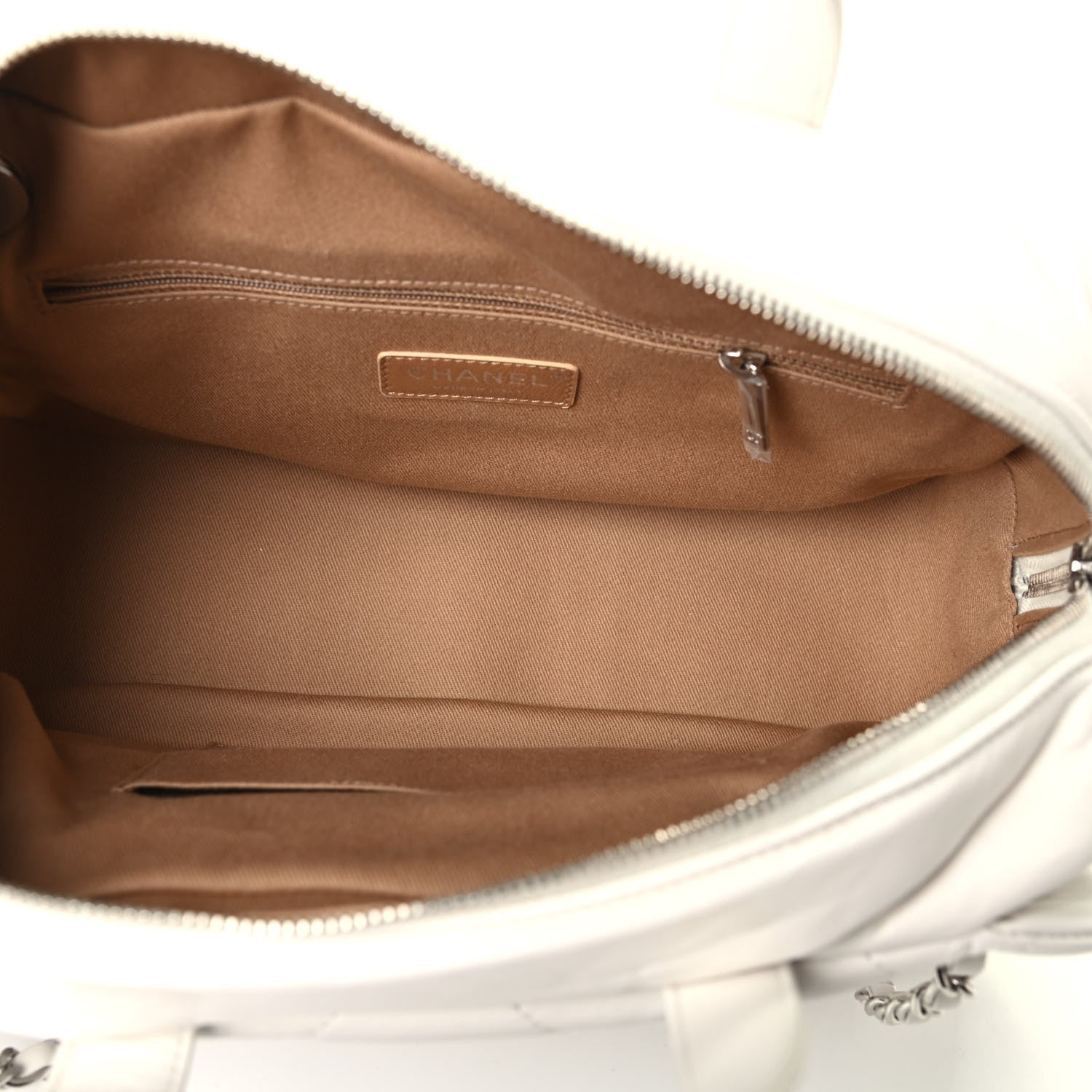 Chanel Aged Calfskin Quilted Small Express Bowling Bag White 4 of 4