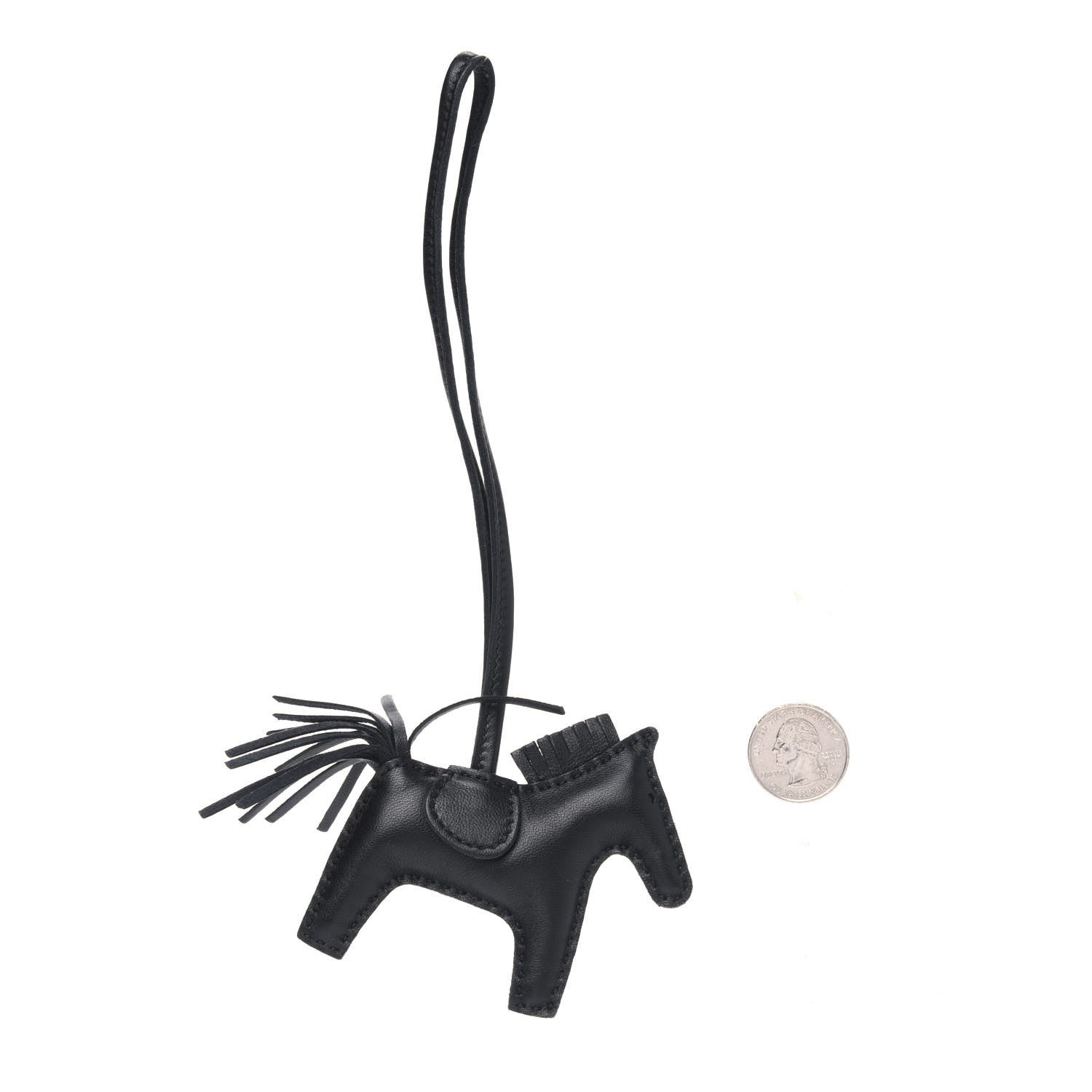 Hermes Milo Lambskin Grigri Rodeo Horse Bag Charm PM So Black 2 of 2