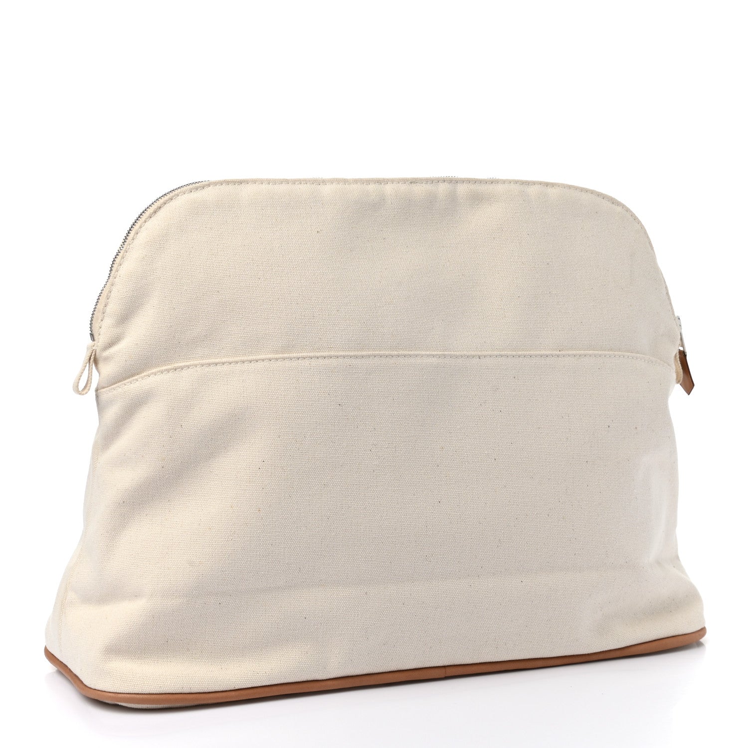 Hermes Cotton Canvas Mini Bolide Travel Cosmetic Pouch White 3 of 9