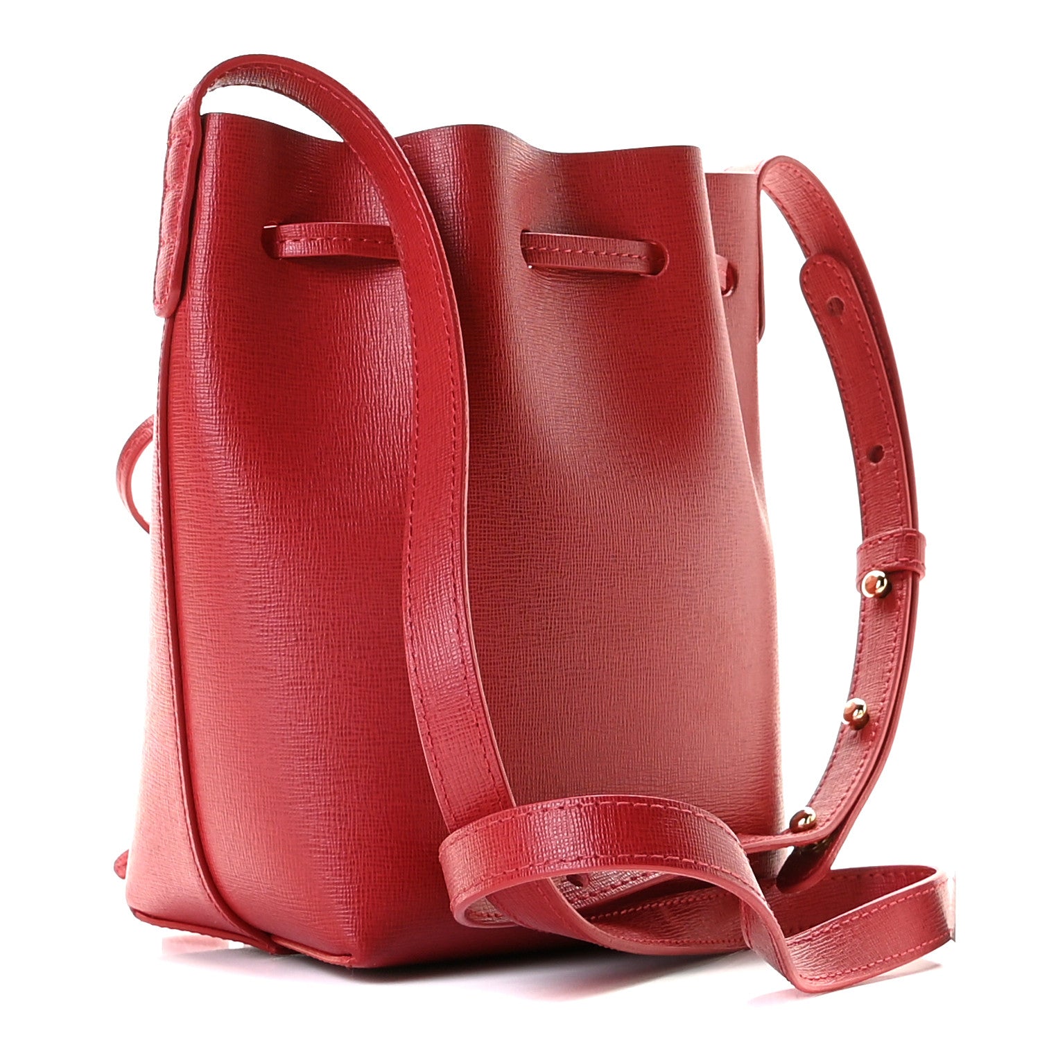 Mansur Gavriel Saffiano Mini Mini Bucket Bag Flamma 3 of 9