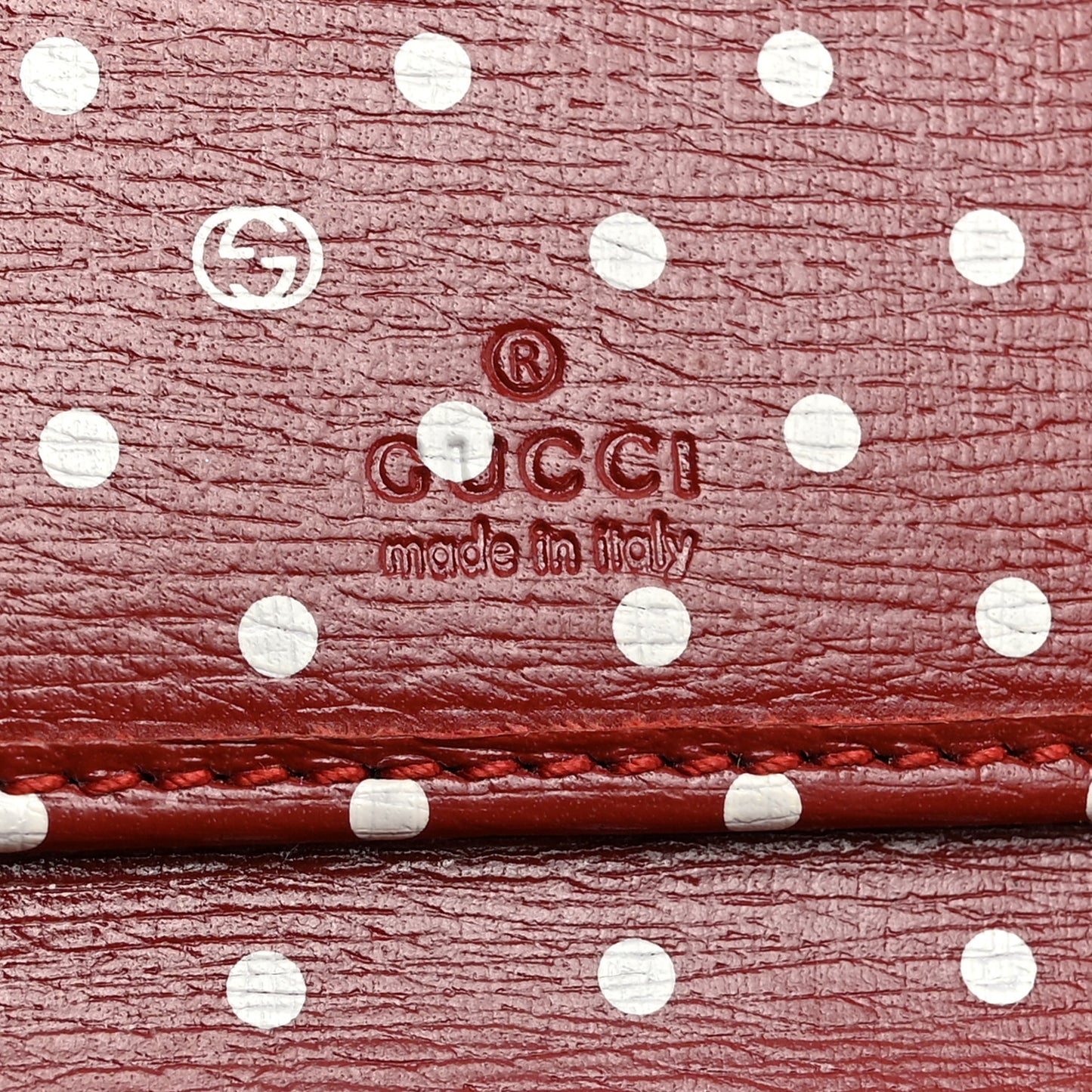 Calfskin GG Continental Wallet Red