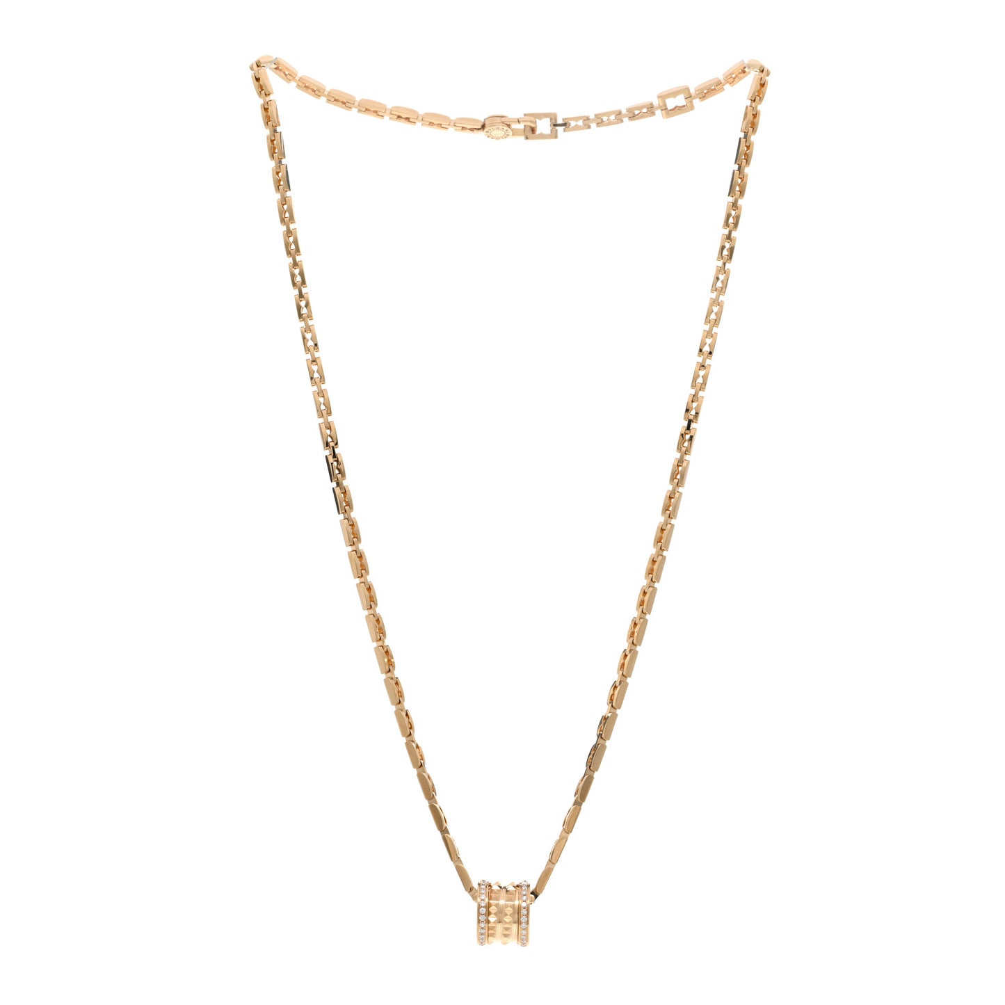 18K Yellow Gold Diamond .29ctw B.Zero1 Rock Pendant Necklace