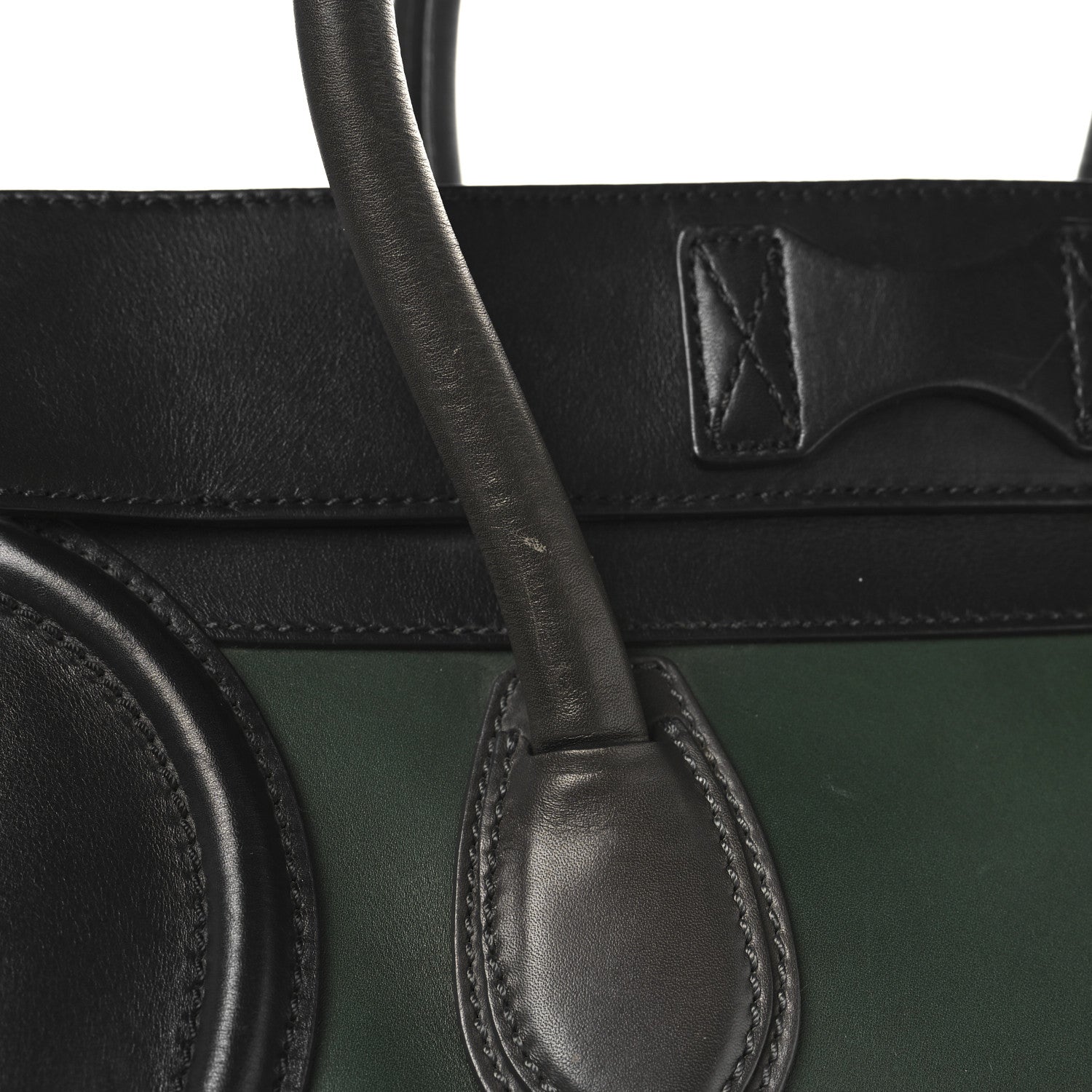 Celine Smooth Calfskin Mini Bi-Color Luggage Forest Black 12 of 14