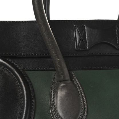 Celine Smooth Calfskin Mini Bi-Color Luggage Forest Black 12 of 14