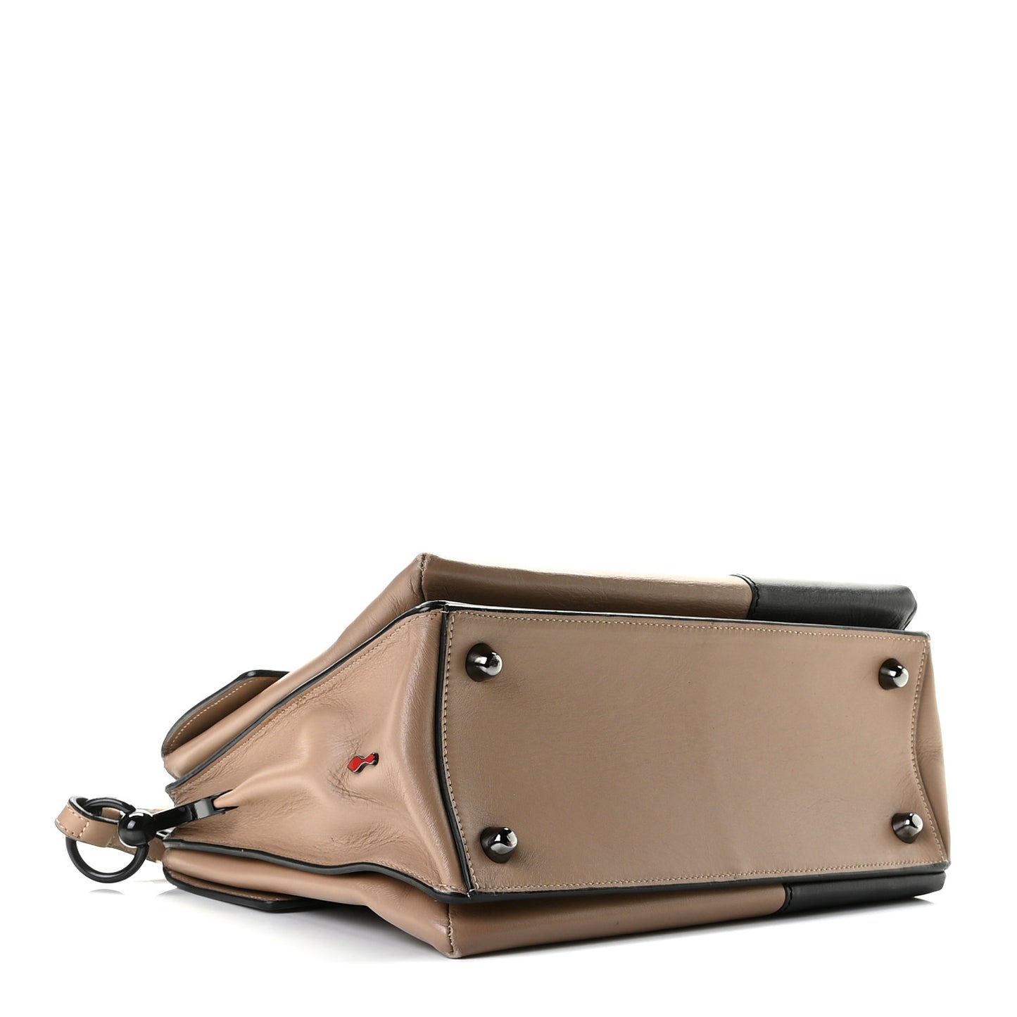 Grained Calfskin Passage Messenger Black Beige