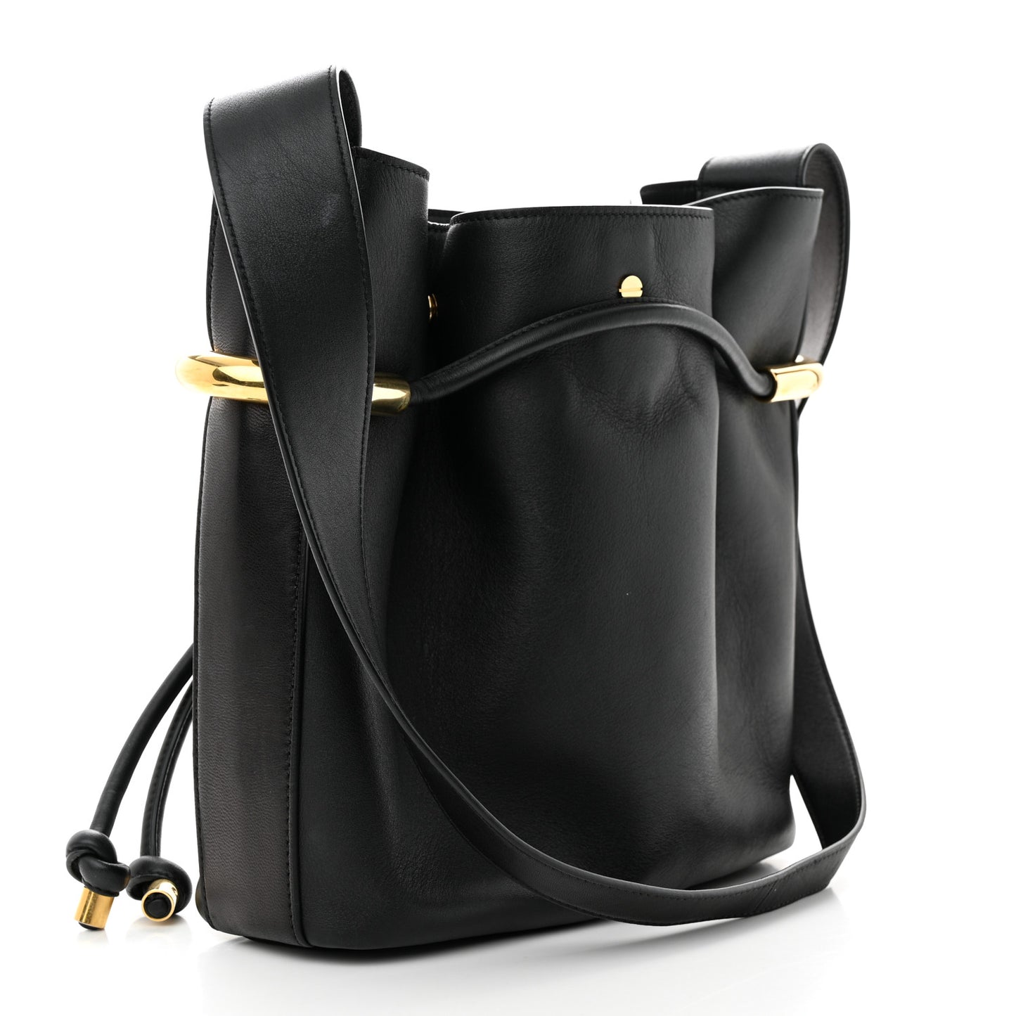 Calfskin Small Emma Bucket Black