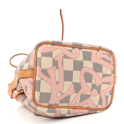 Louis Vuitton Damier Azur Tahitienne Nano Noe Rose Ballerine 4 of 9