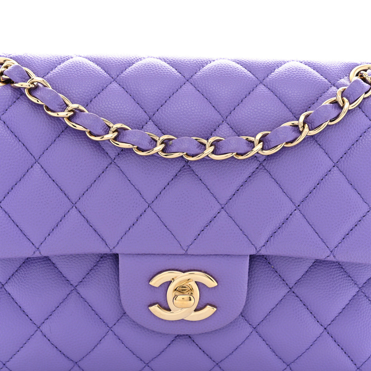 Chanel Caviar Quilted Small Double Flap Purple 8 of 13