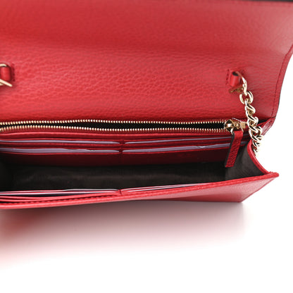 Gucci Dollar Calfskin Interlocking G Chain Wallet Red 5 of 8