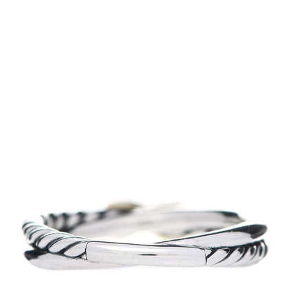 David Yurman Sterling Silver 18K Yellow Gold Petite X Crossover Ring 57 8 3 of 4