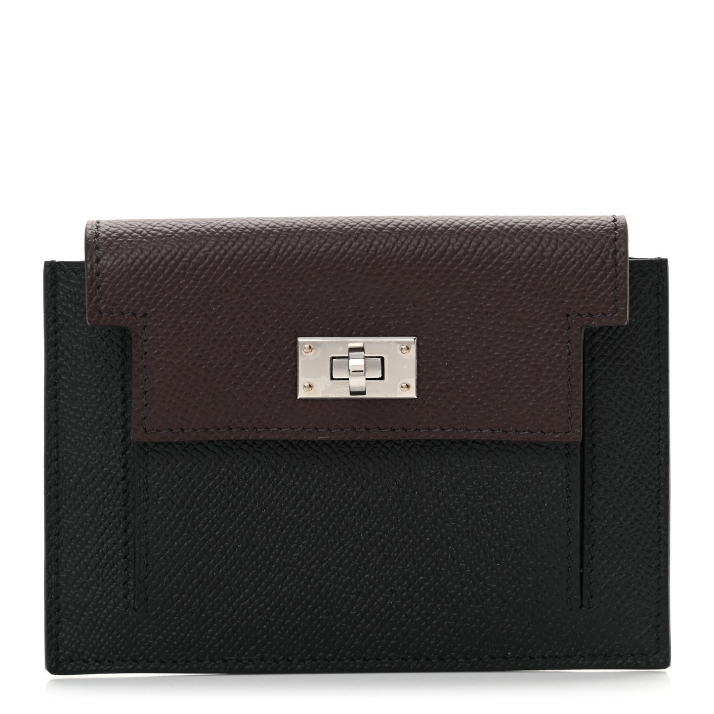 Epsom Tri-Color Kelly Pocket Compact Wallet Rouge Sellier Black Bleu Saphir
