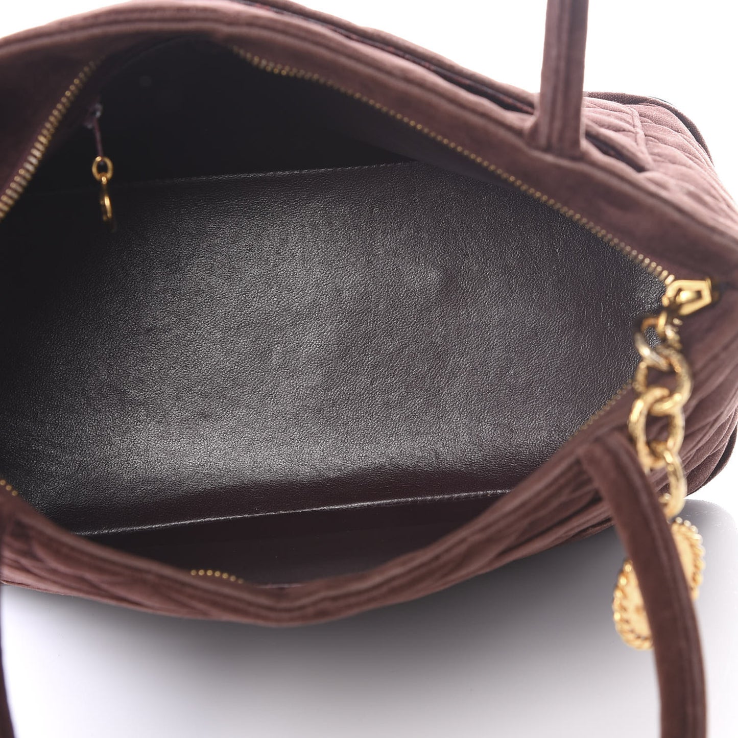 Velvet Quilted Medallion Tote Brown