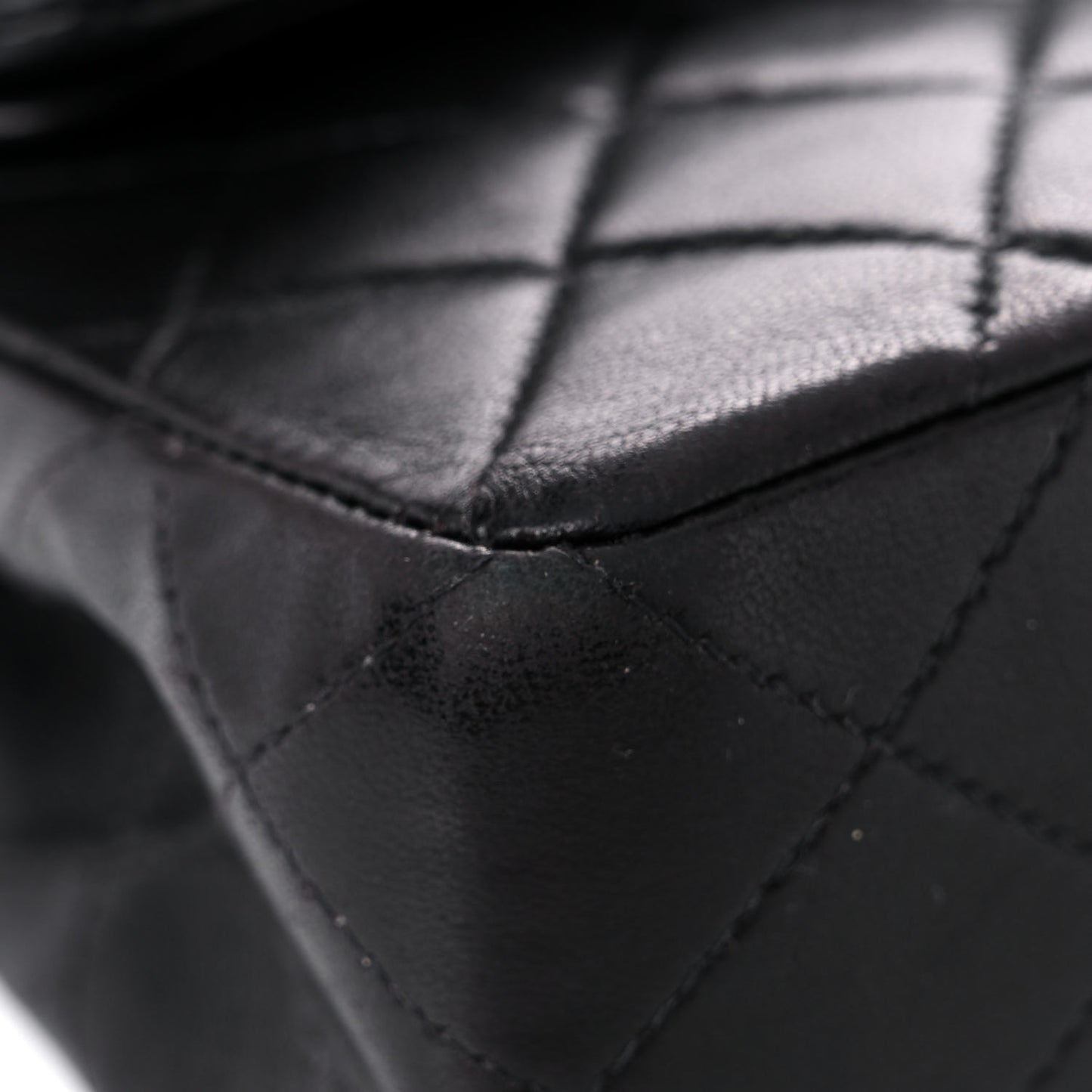 Lambskin Quilted Medium Double Flap Black