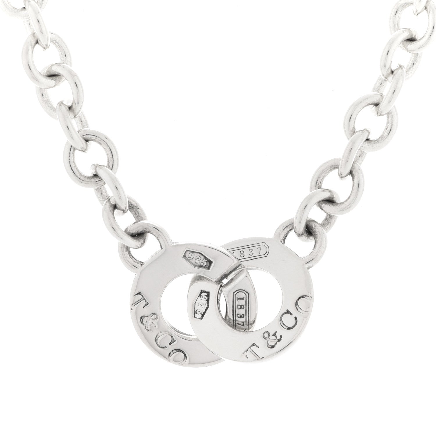 Tiffany Sterling Silver 1837 Circle Clasp Necklace 4 of 6