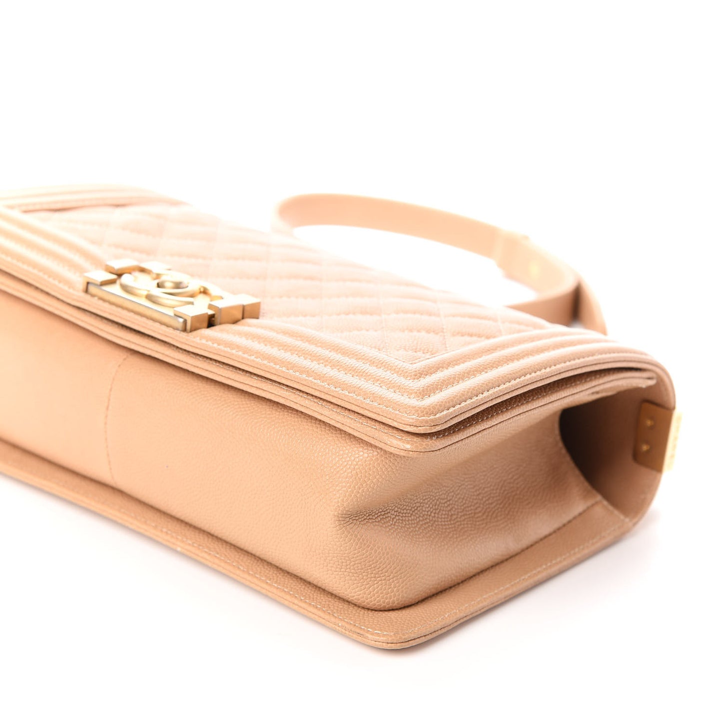 Caviar Quilted Medium Boy Flap Beige