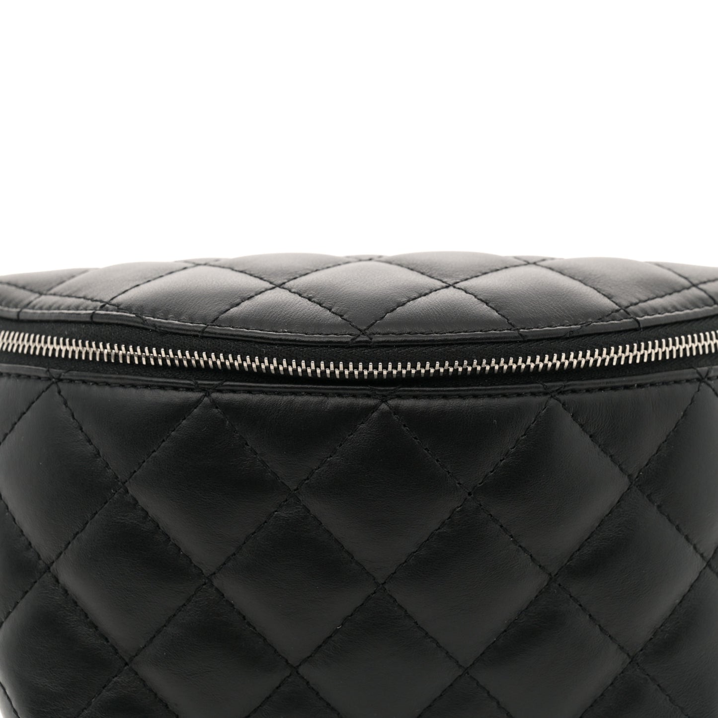 Calfskin Quilted Waist Belt Bag Black