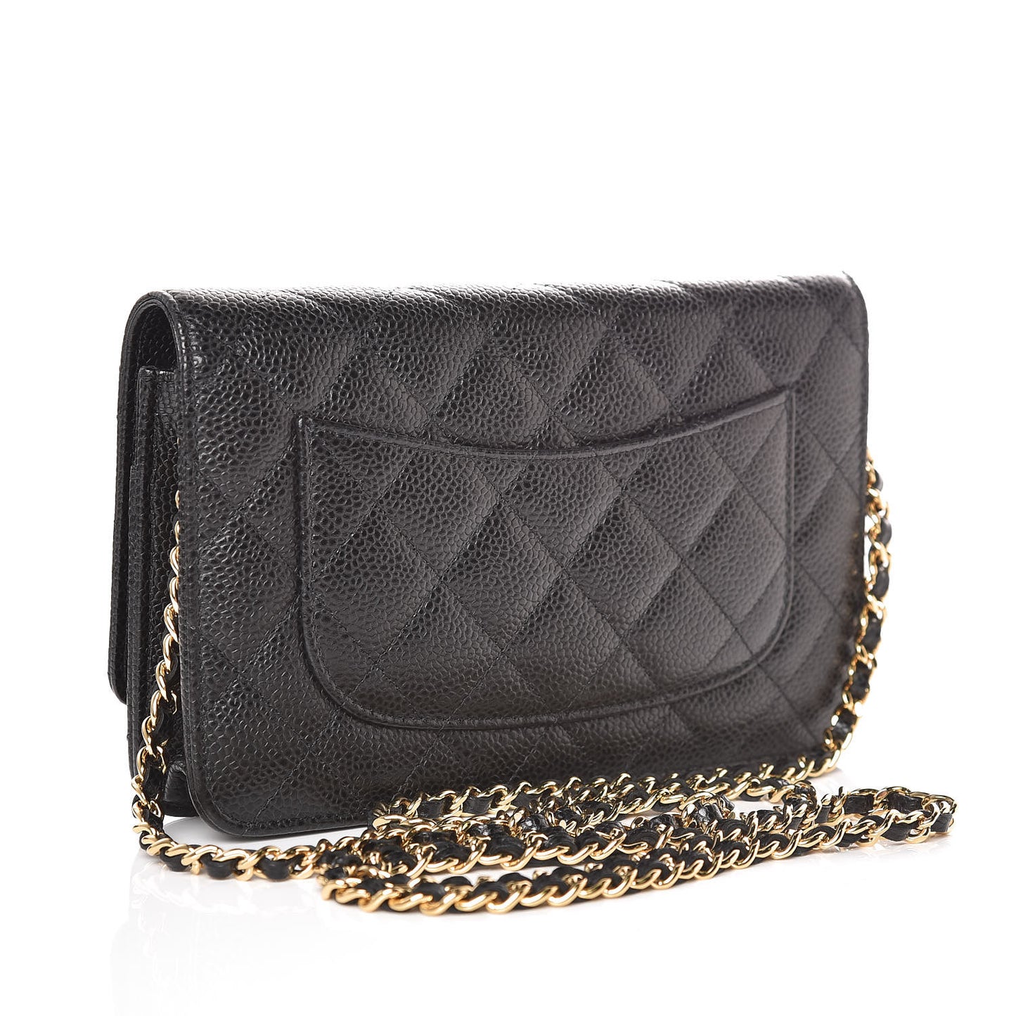 Caviar Quilted Wallet On Chain WOC Black