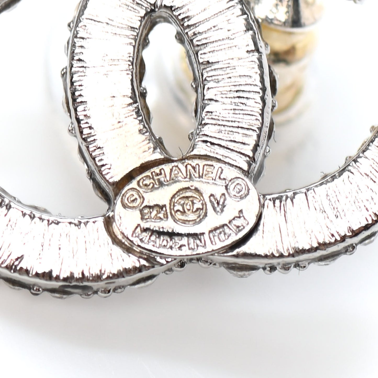 Crystal CC Earrings Silver