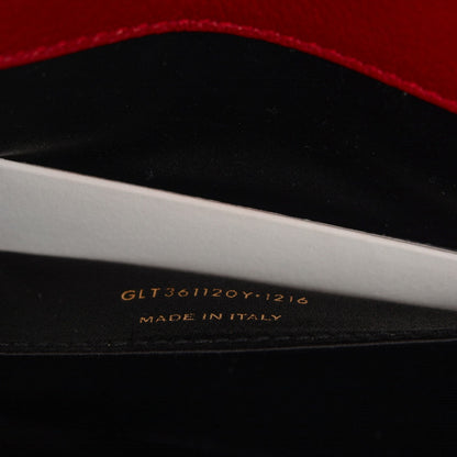 Saint Laurent Calfskin Monogram Large Belle De Jour Clutch Lipstick Red 7 of 7