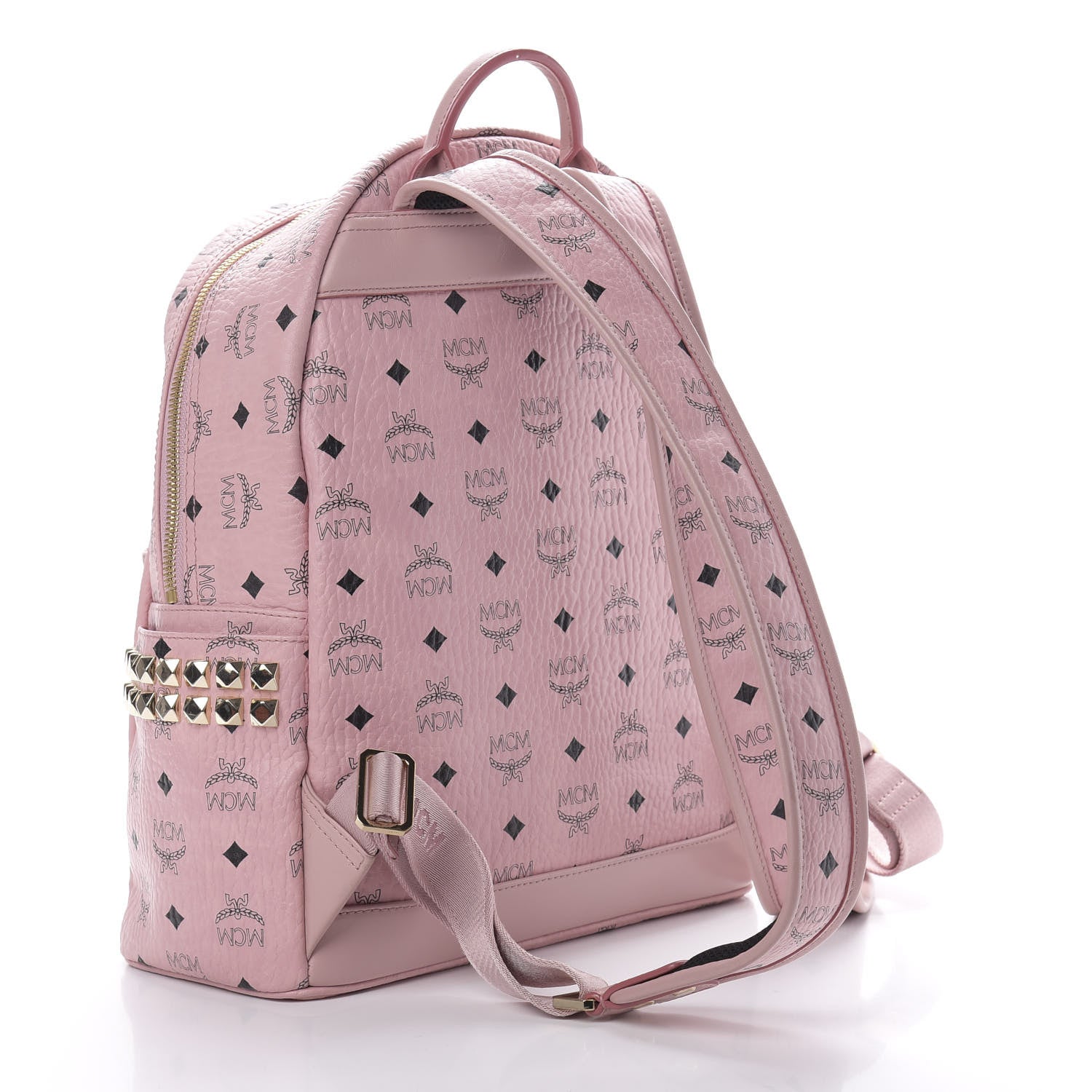 MCM Visetos Small Side Stud Stark Backpack Pink 2 of 16